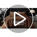 WARMDERN Luxury Velvet Quilt King Size, Geometrical Stitch Velvet Quilts Set, Soft Lightweight Bedspread and Coverlet, Caramel Gold Bedding with 2 Pillow Shams for All Season, 106" x 96"