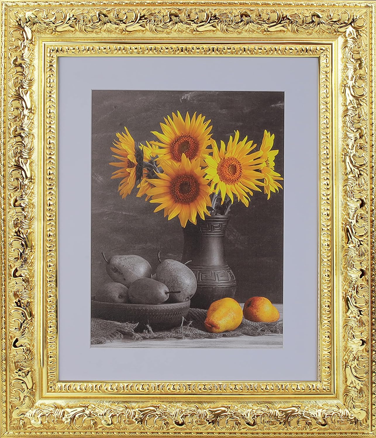 Picture Frames 16x24 Frames 3-1/2" 16x24 Poster Frame,16 x 24 Bright Gold Frame Picture Frame for Wall Mounting, Large Frame Ornate 24x 16 Canvas Oil Painting Frames Gothic Vintage Antique Luxury 3348 .Baroque Wood Alternative-Polystyrene for Photo,Diploma,Puzzle,TV