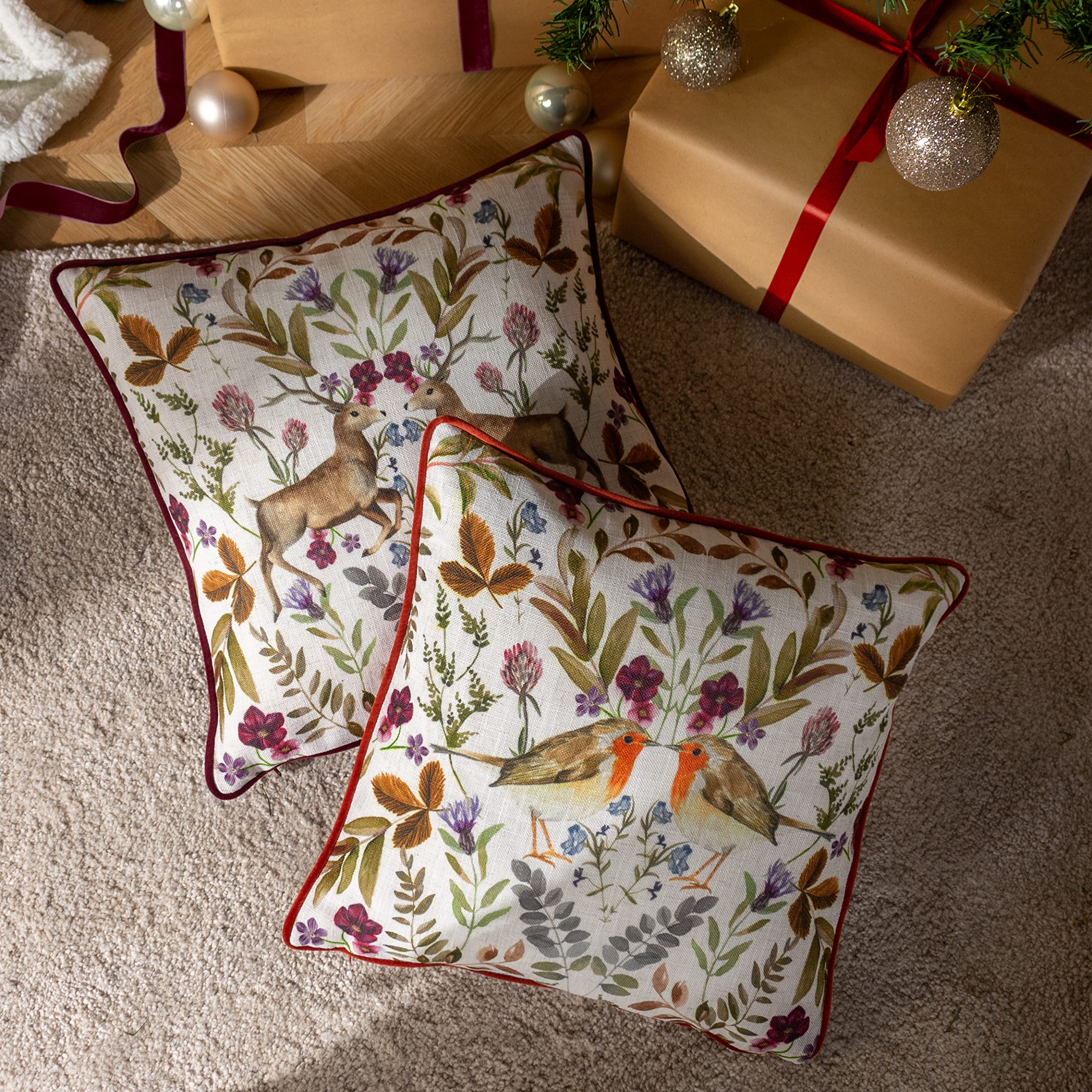 Evans Lichfield Mirrored Stag Cushion Cover, Shiraz, 43 x 43cm - Image 3