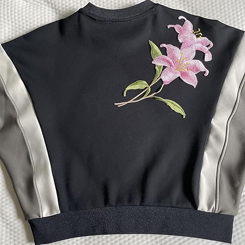 Miniatura 5 de Parches florales bordados para coser en ropa, chaquetas, sombreros, decoración de bricolaje (orquídea rosa)