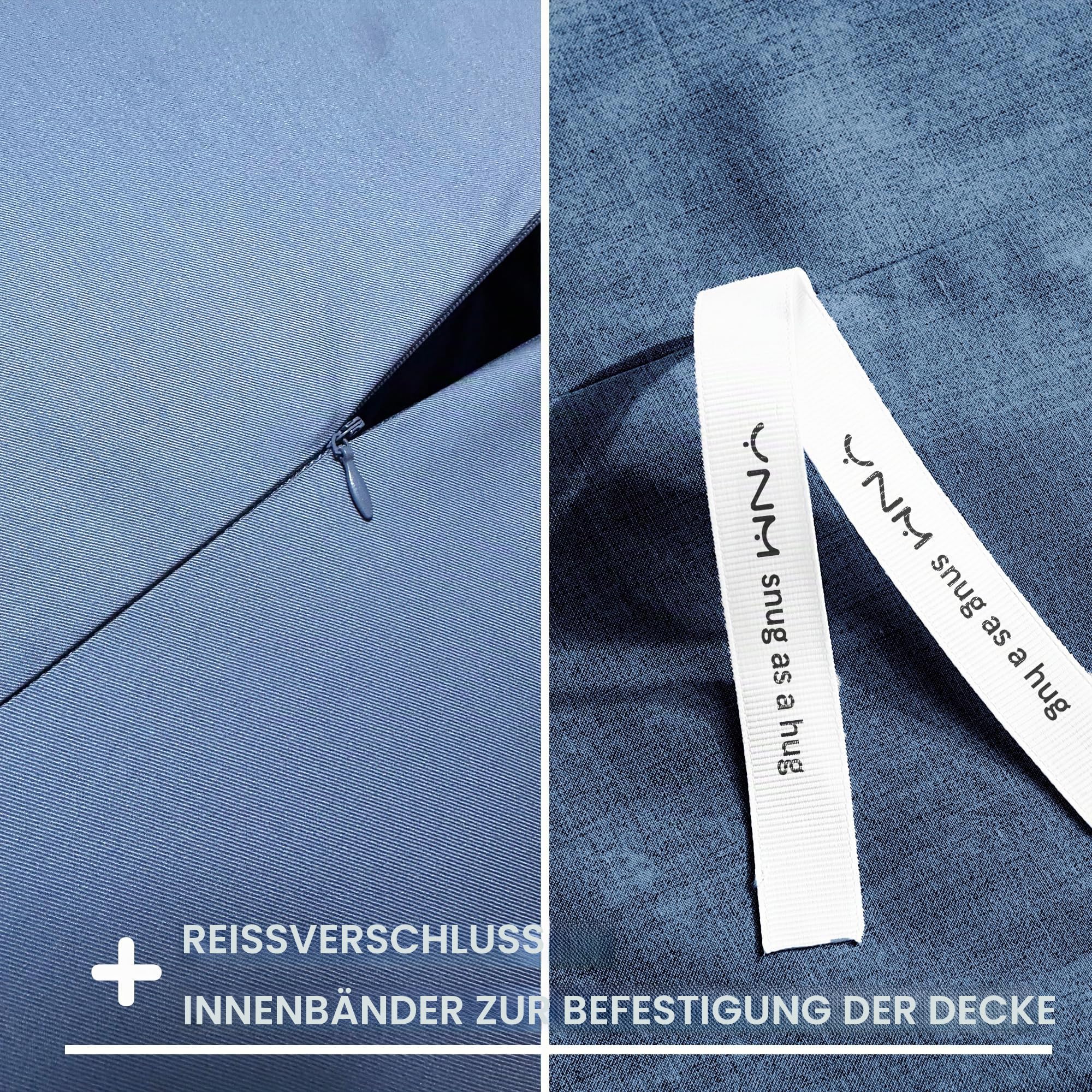 YnM Bambus Bettbezug für Gewichtsdecken (Blau Grau, 152 x 203 cm)