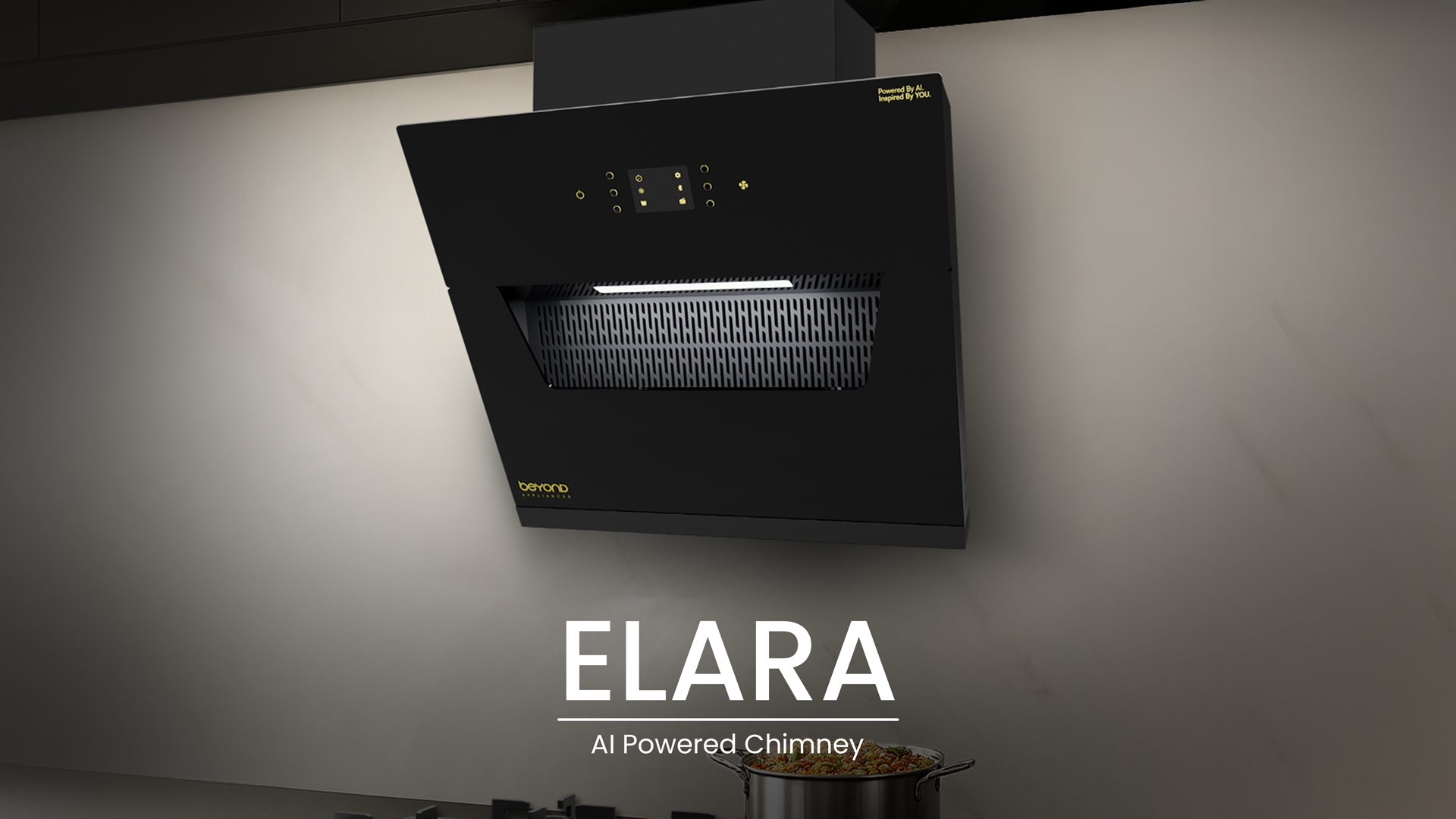 Beyond Appliances Elara 60cm Auto Clean Slant Kitchen Chimney