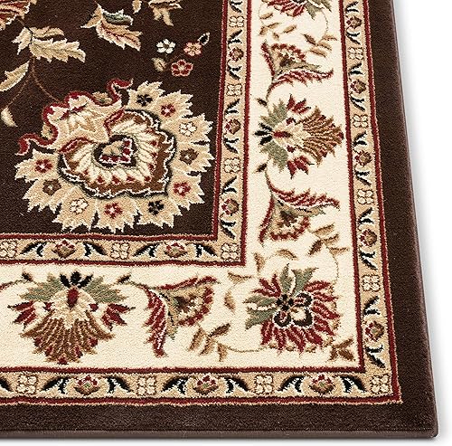 Miniatura 4 de Alfombra de área tradicional de estilo abbasi de tejido de calidad, Polipropileno, Marrón