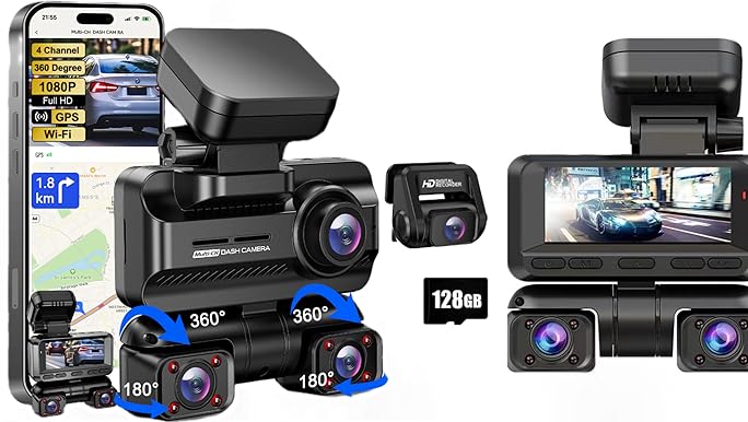 CYBER EYE-V2 車載カメラ 4台セット Amazon.com: ZYEIPO Dash Cam 4 Channel 360° Front Rear Inside