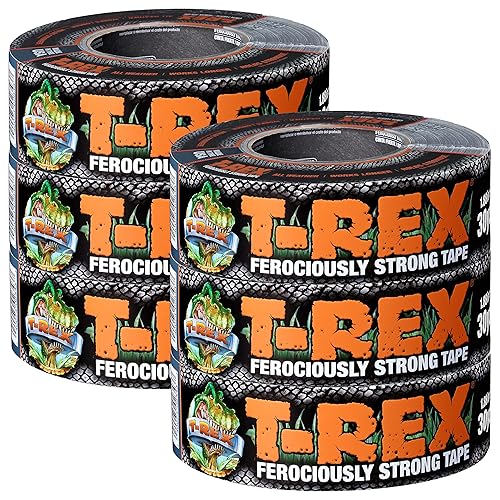 T-Rex Cinta adhesiva resistente con respaldo resistente a los rayos UV y resistente al agua para reparaciones ferozmente fuertes, 1.88 pulgadas x 30