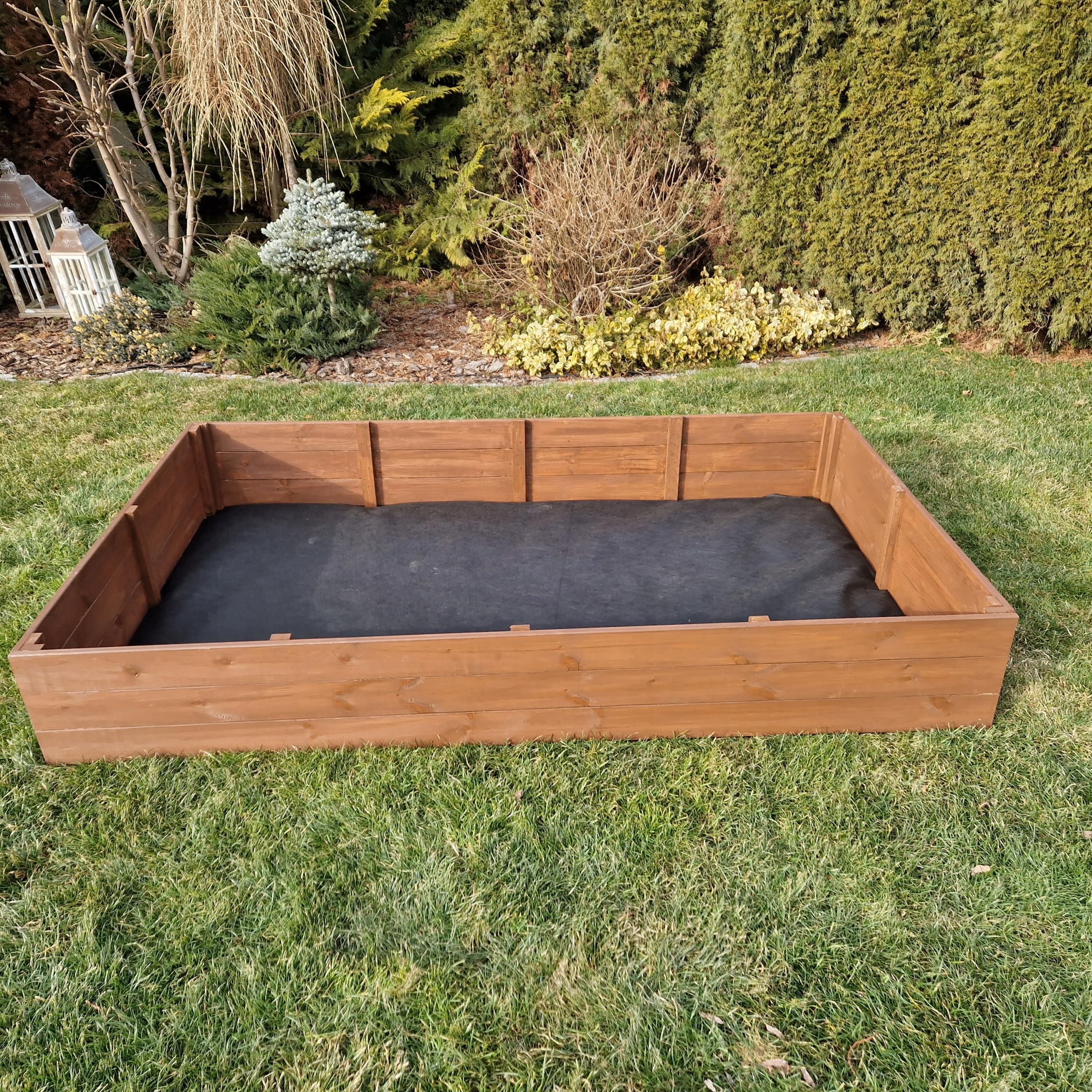 Finesse Jardinieres Exterieur - Carré Potager Extérieur en Bois IMPRÉGNÉ Robuste 120x80x27cm - Planches Pré-Perforées - Montage Facile - Feutre de Drainage Inclus