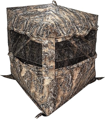 BOG Prevail Sitting Height Camo Ground Blinds with StealthZip Silent Zippers, 360 Degree Windows, StealthTrac Silent Windows, and Water Resistant BOG Prevail Sitting Height Camo Ground Blinds with StealthZip Silent Zippers, 360 Degree Windows, StealthTrac Silent Windows, and Water Resistant