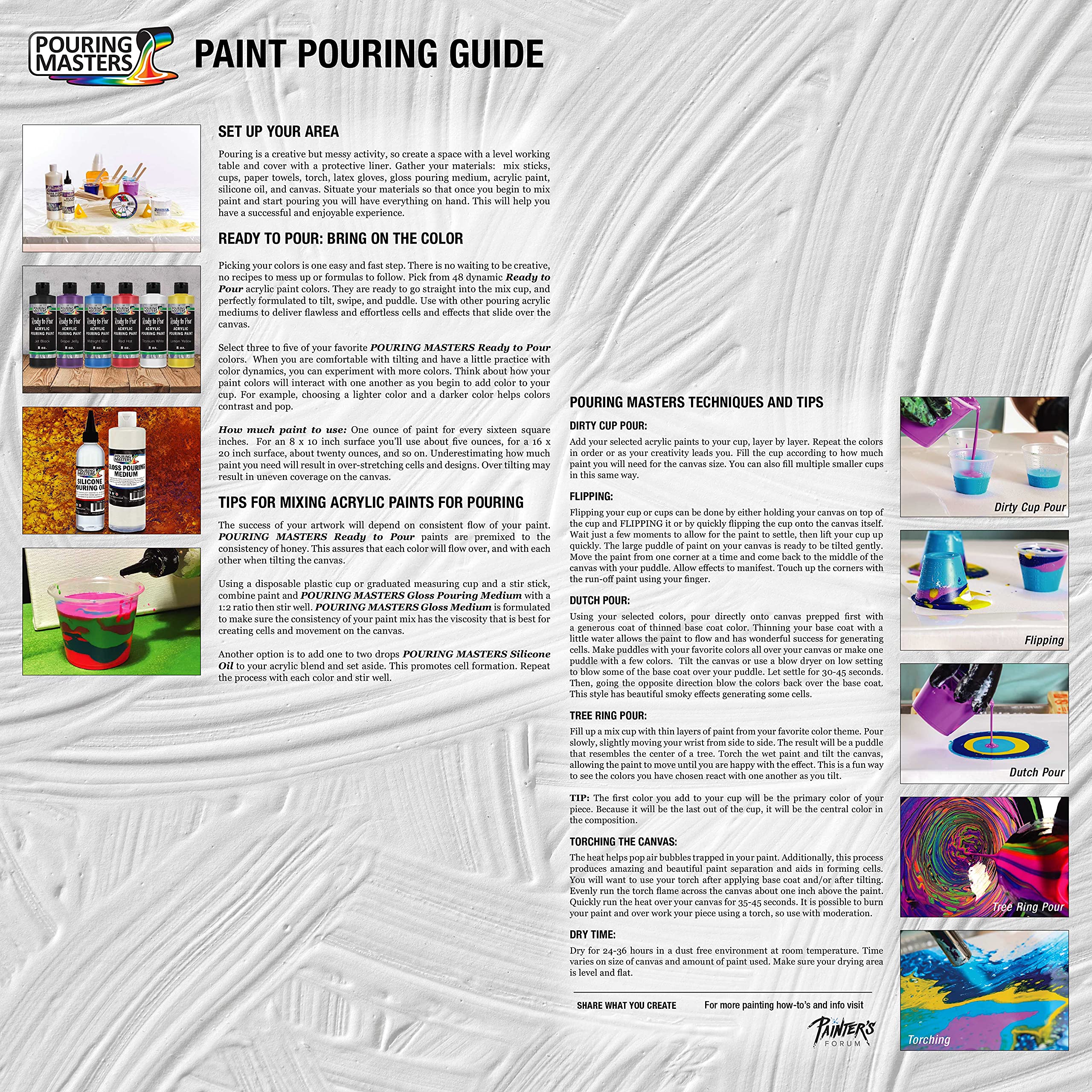 Pouring Masters Kit de peinture acrylique irisée 12 couleurs