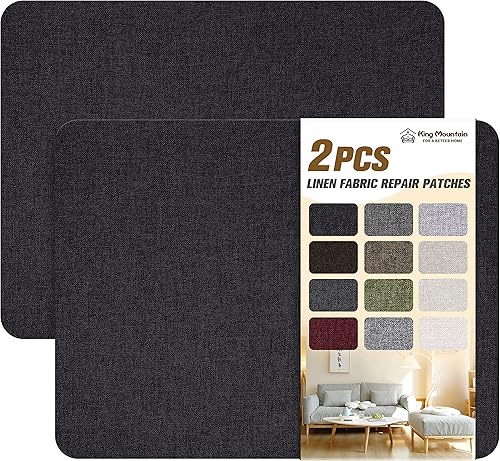 KING MOUNTAIN Parches de reparación de lino fino, parches de tela de lino autoadhesivos, 8 x 11 pulgadas, 2 unidades, multicolor, se pueden utilizar