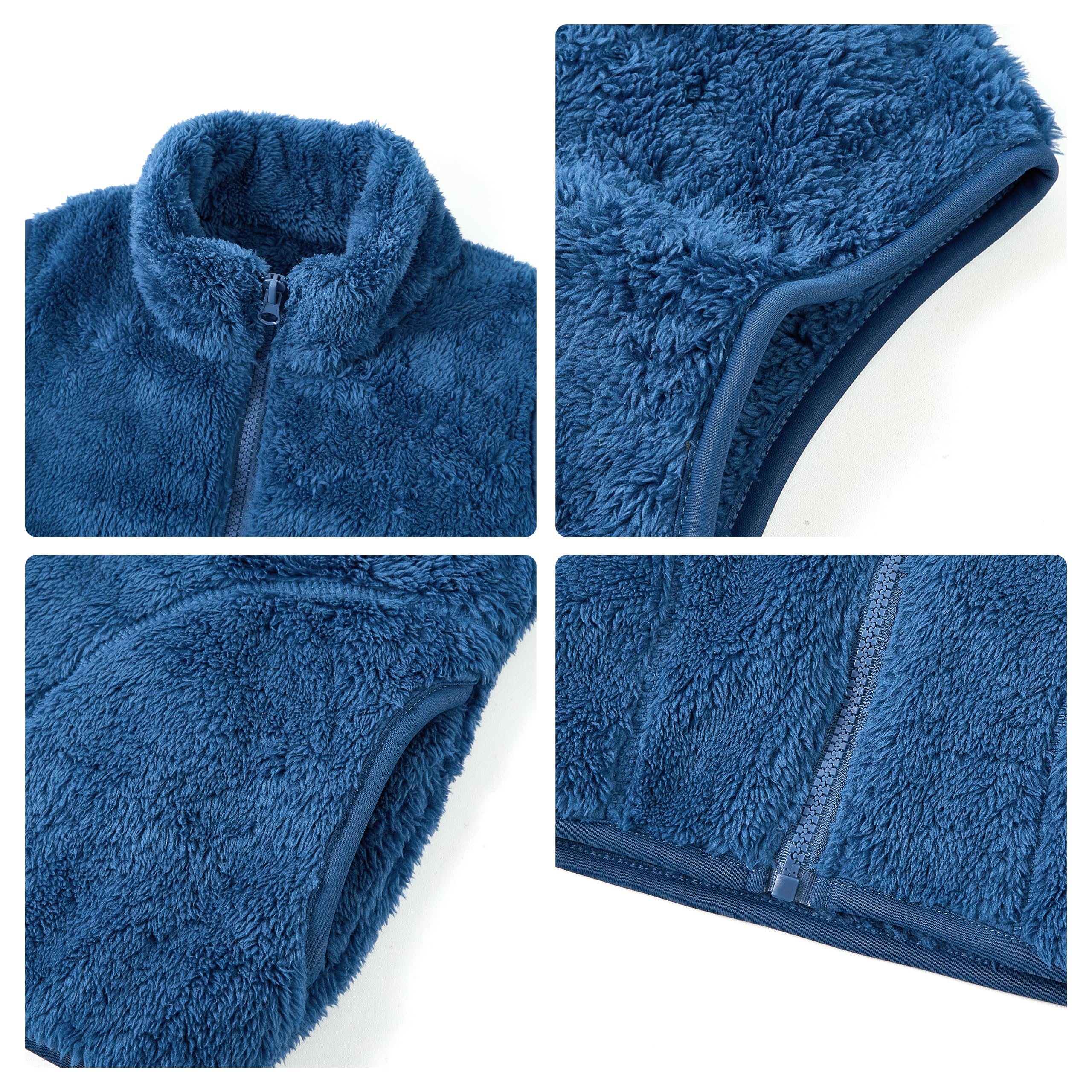 Rolanko Gilet in Pile per Ragazze e Ragazzi Gilet Caldo Senza Maniche con Cerniera Autunno Inverno per Unisex Bambini