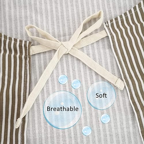 Miniatura 4 de Lofekea Paquete de 2 delantales de cocina para mujer con bolsillo ajustable para cocina, cocina, hornear, barbacoa, parrilla (rojoazul)