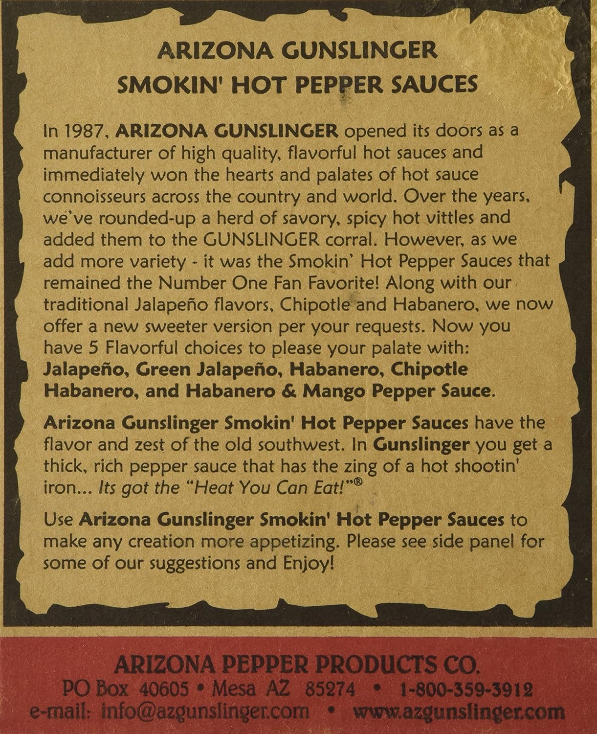 Arizona Gunslinger Hot Sauce - 3 Variety Gift Pack (15 Oz)
