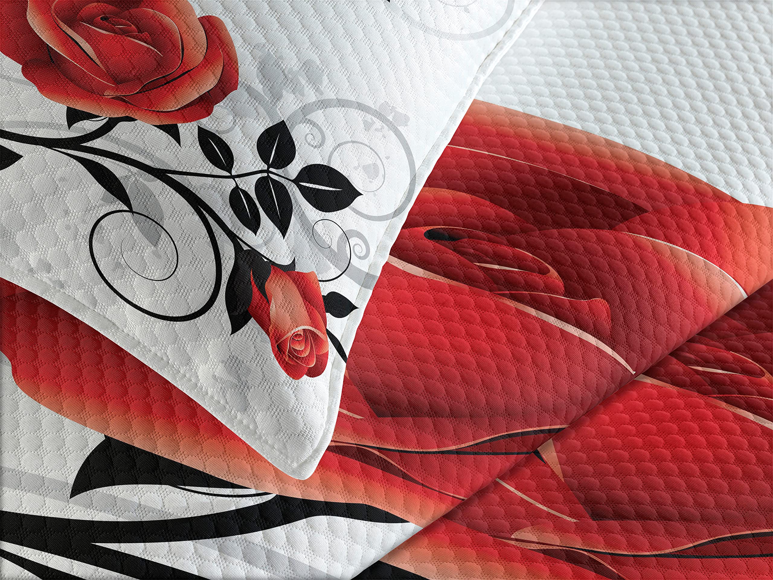 Amazon｜Lunarable イングリッシュガーデン ベッドスプレッド 抽象的な