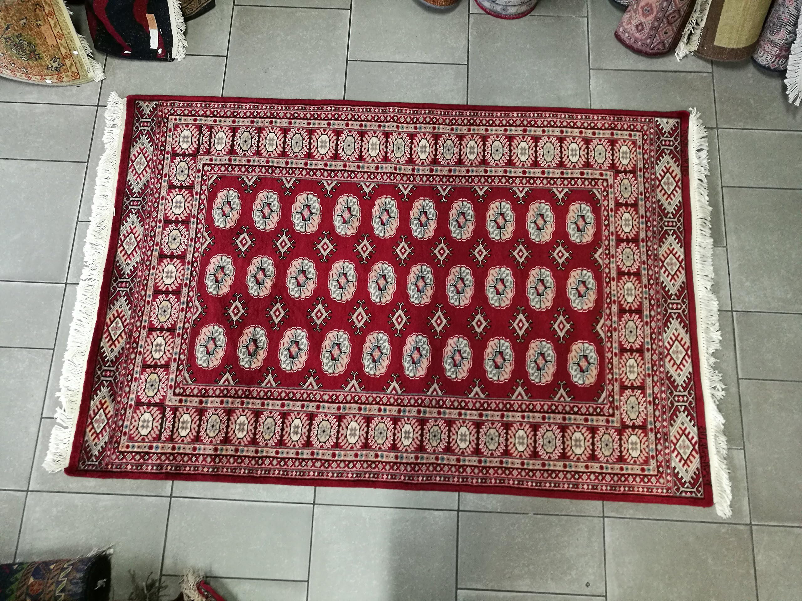 Bokhara Jaldar Rug in Red Colour