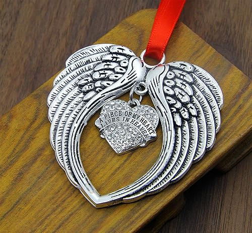 Miniatura 3 de JUPPE Regalos conmemorativos, regalos de condolencias por la pérdida de un padre amado, madre, alas de ángel, decoración de Navidad, un pedazo de mi