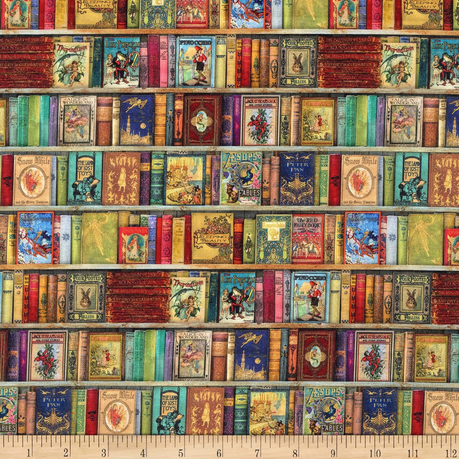 Robert Kaufman Kaufman Library of Rarities Bookshelf Fabric, Antique Yard