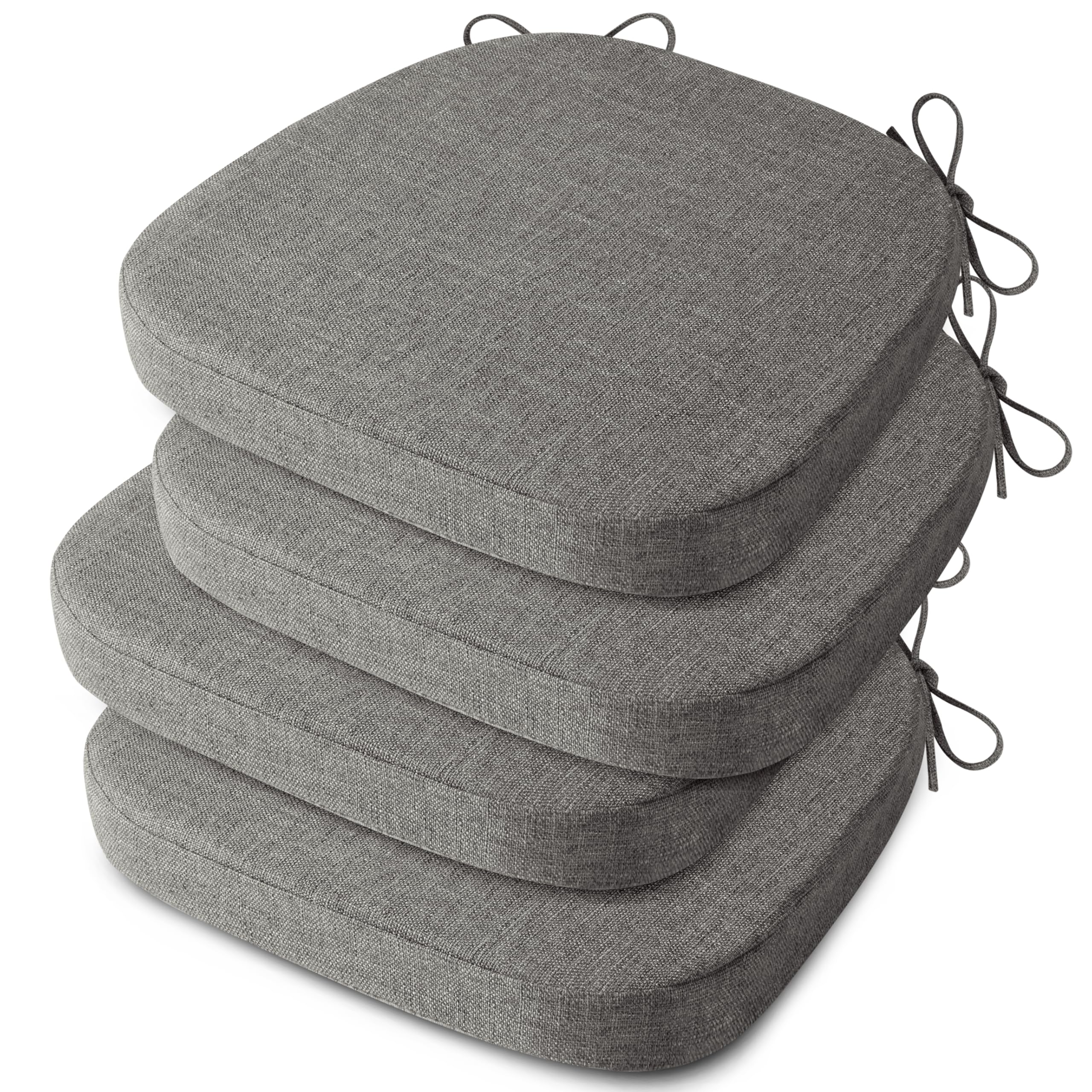 AddGrace Dining Chair Cushions Set of 4, Anti-Slip, 41X41 cm, Light Grey