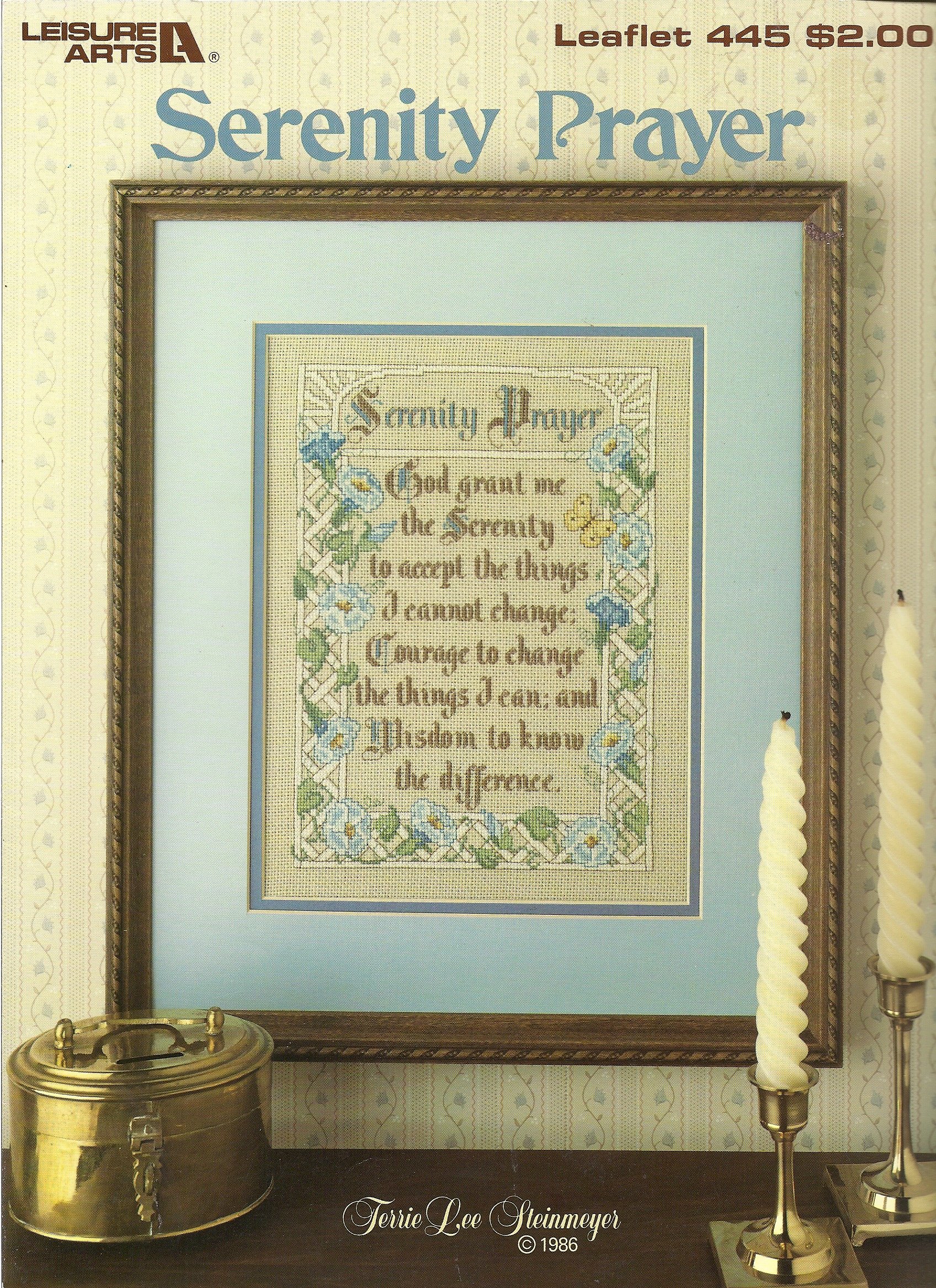 Serenity Prayer - Leisure Arts - Leaflet #445 - Counted Cross Stitch Pattern Book - By Terrie Lee Steinmeyer - 1986