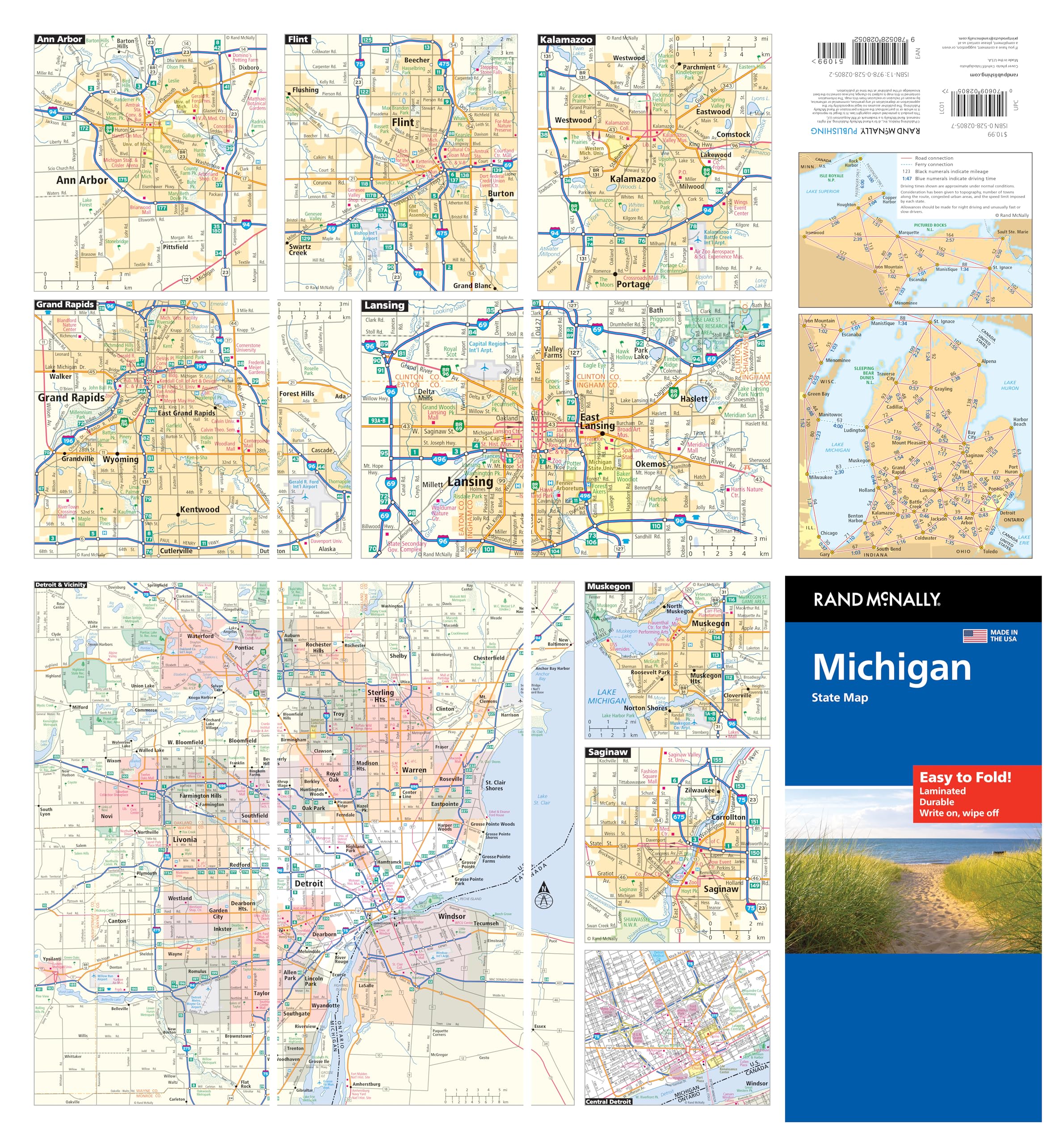 Rand McNally Easy to Fold: Michigan Laminated Map - Image 2