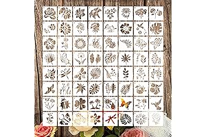 64 Pieces Reusable Flower Stencils for Painting
