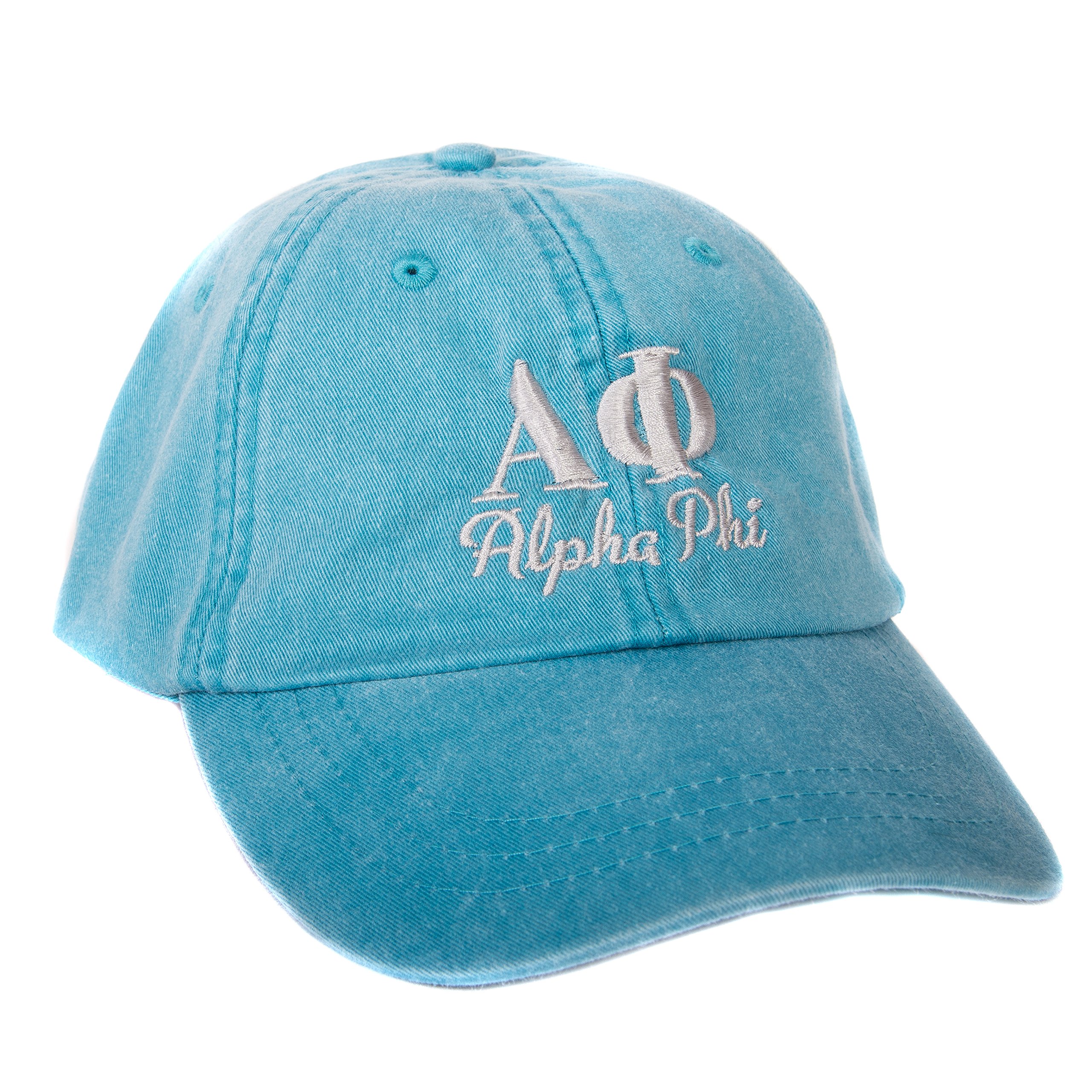 Alpha Phi (S) Sorority Embroidered Baseball Hat Cap Cursive Name Font A Phi
