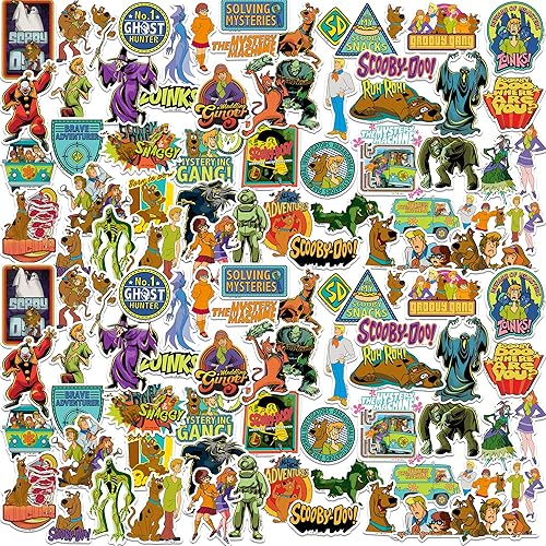 Scooby-DOO - Paquete de calcomanías de vinilo troquelado grande de lujo paquete variado de calcomanías para laptop botella de agua álbumes de Scooby-DOO - Paquete de calcomanías de vinilo troquelado grande de lujo paquete variado de calcomanías para laptop botella de agua álbumes de