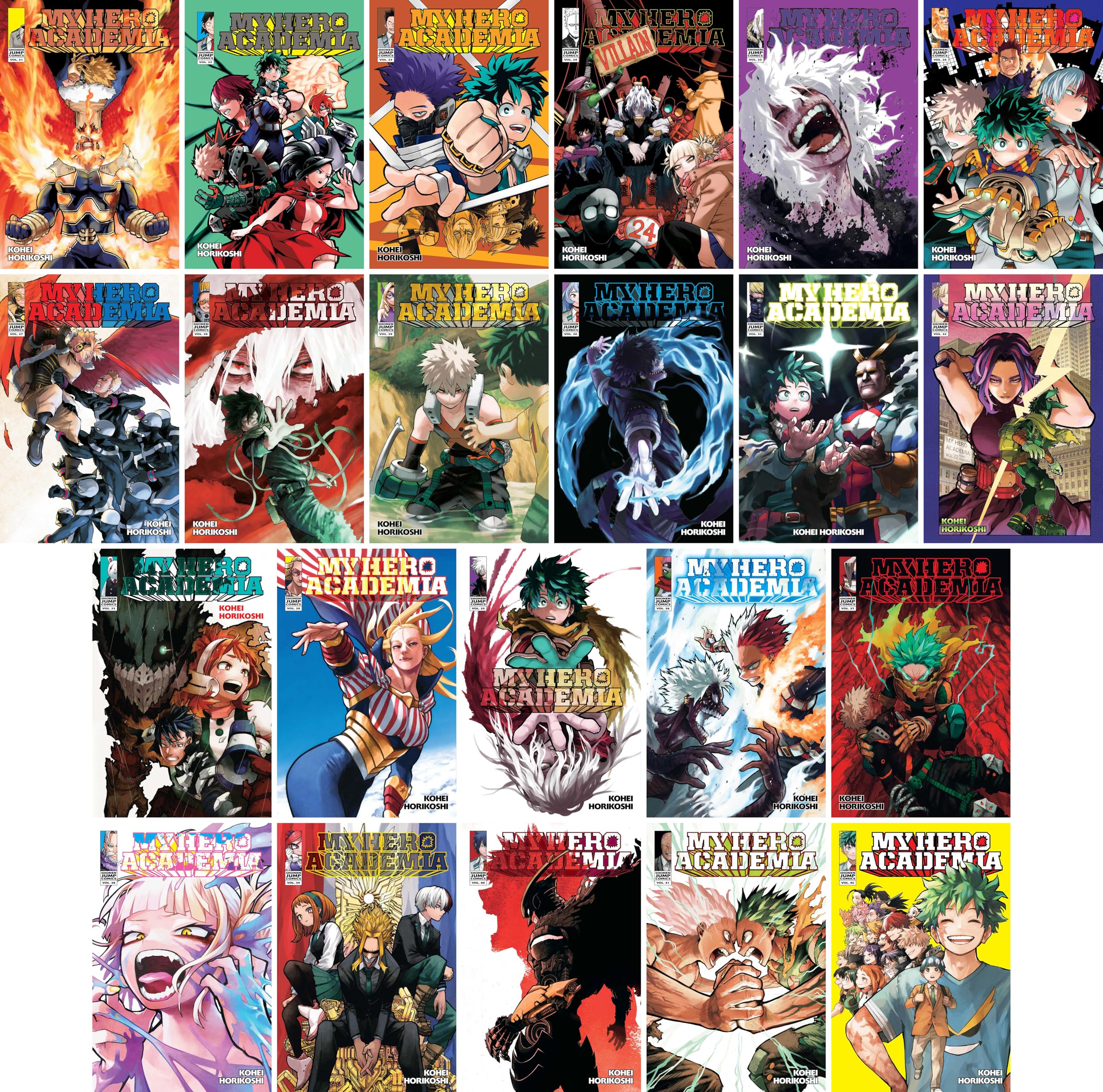 My Hero Academia Series (Volumes 21-41) Manga Set, by Kohei Horikoshi (21 Books)
