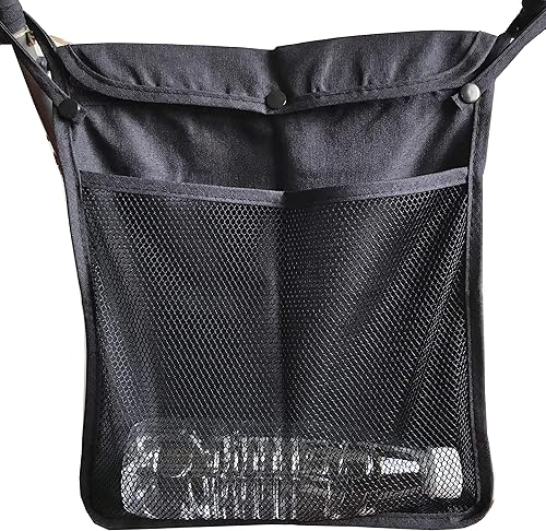 Miniatura 8 de Paquete de 2 organizadores para cochecito de bebé con dos compartimentos, bolsillo frontal de malla para almacenamiento de pañales de biberón, se