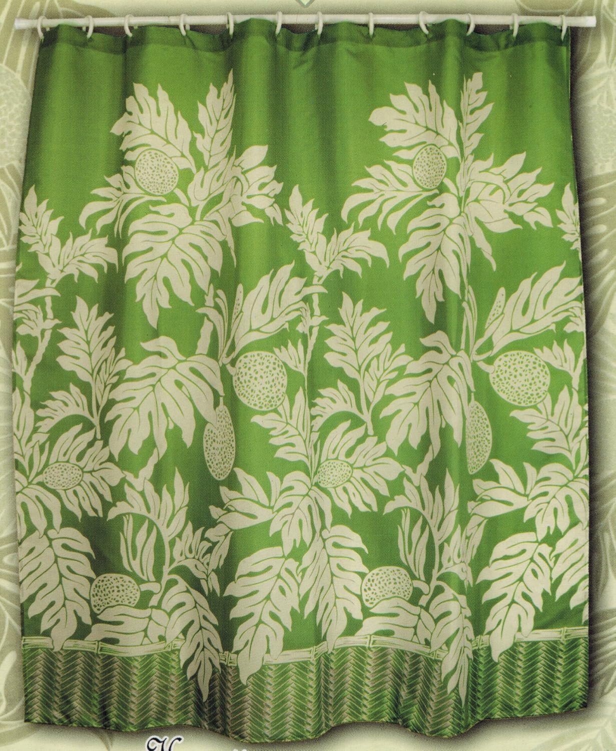 Kauhale Living Hawaiian Tropical Fabric Shower Curtain