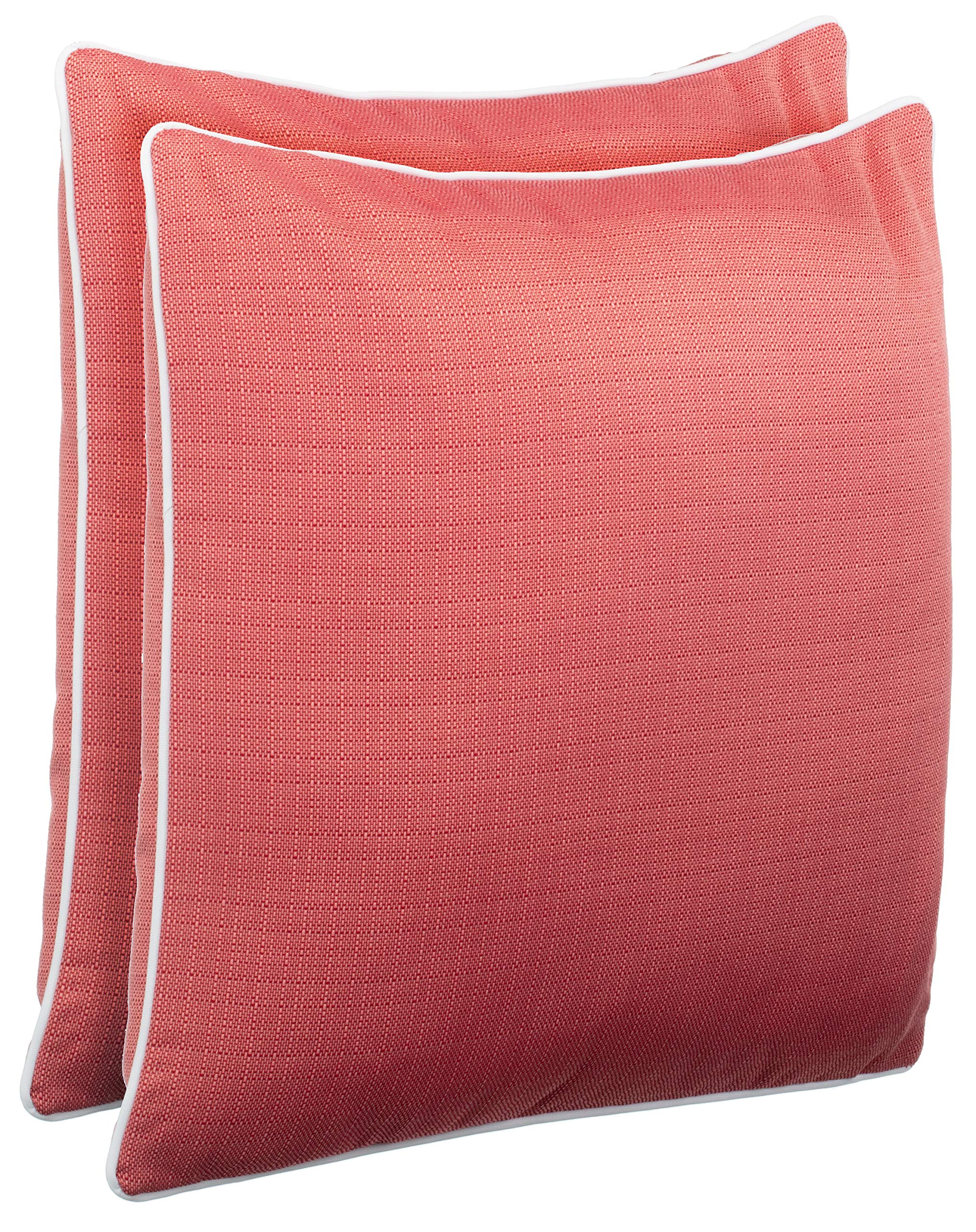 Juego de 2 Cojines de exterior Brandsseller 45x45 cm – Cojines decorativos impermeables con Ribete en tejido de Lino – Resistentes a la intemperie para Jardín, Sofá, Balcón y Terraza - Rojo