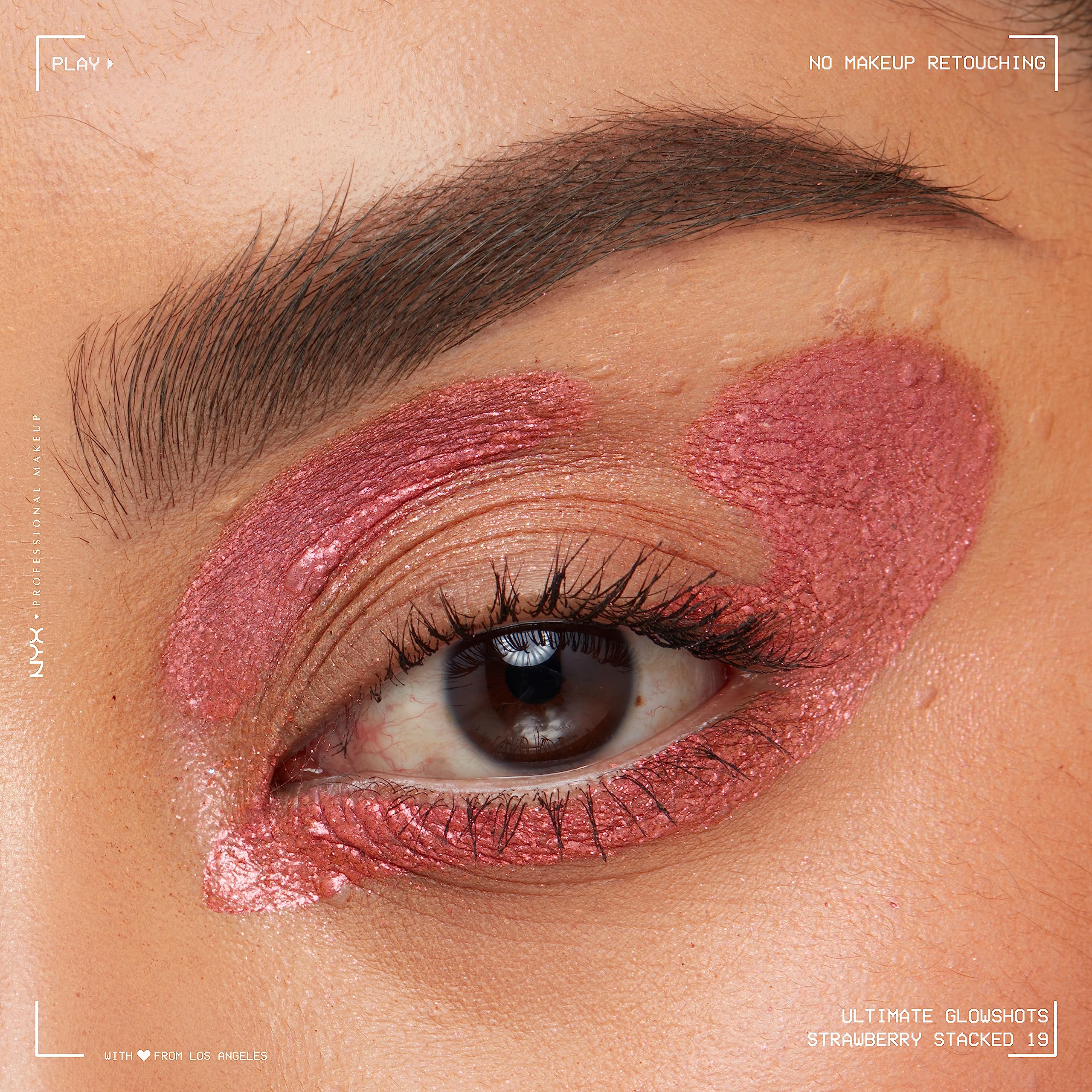 NYX PROFESSIONAL MAKEUP Ultimate Glow Shots, Liquid Eyeshadow, Long-Lasting Shimmer Eye Shadow with Vitamin C - Highkey Lychee: Strawberry Stacked 0.25 Fl Oz (Pack of 1)
