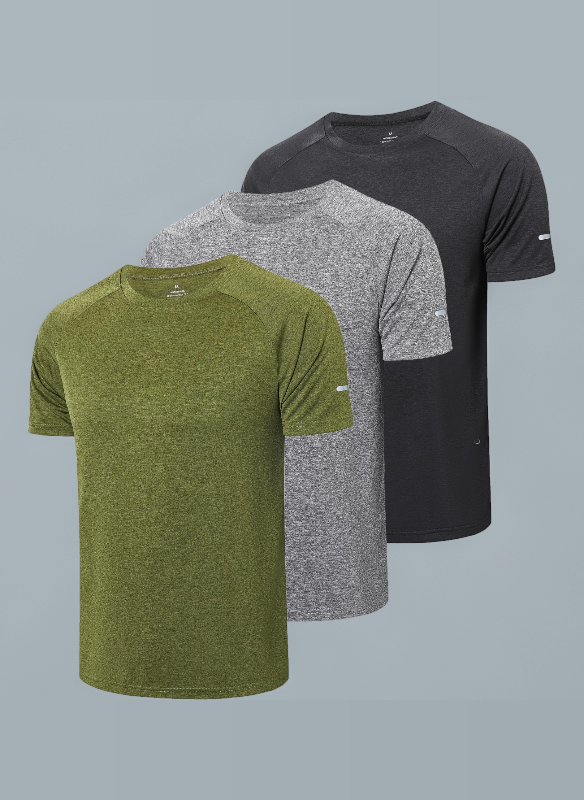 Gaiatiger 1/3 Pack Mens T-Shirts Quick Dry Short Sleeve Tops Moisture Wicking Active Athletic Running Work Shirts