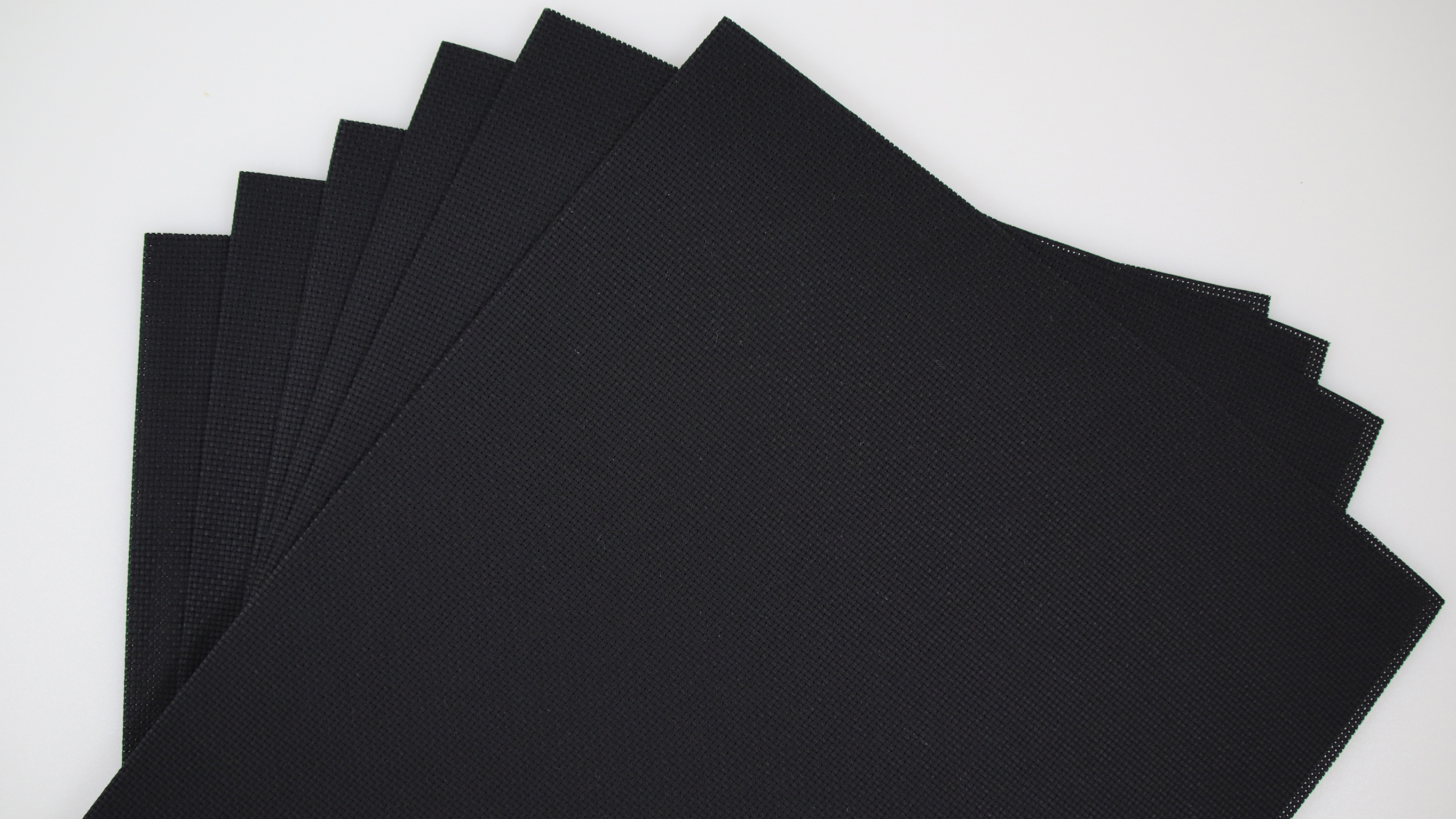 Image of KCS 4 /6 pc of 12 inch x 18 inch 18CT Counted Cotton Aida Cloth Cross Stitch Fabric (6 pc, Black)