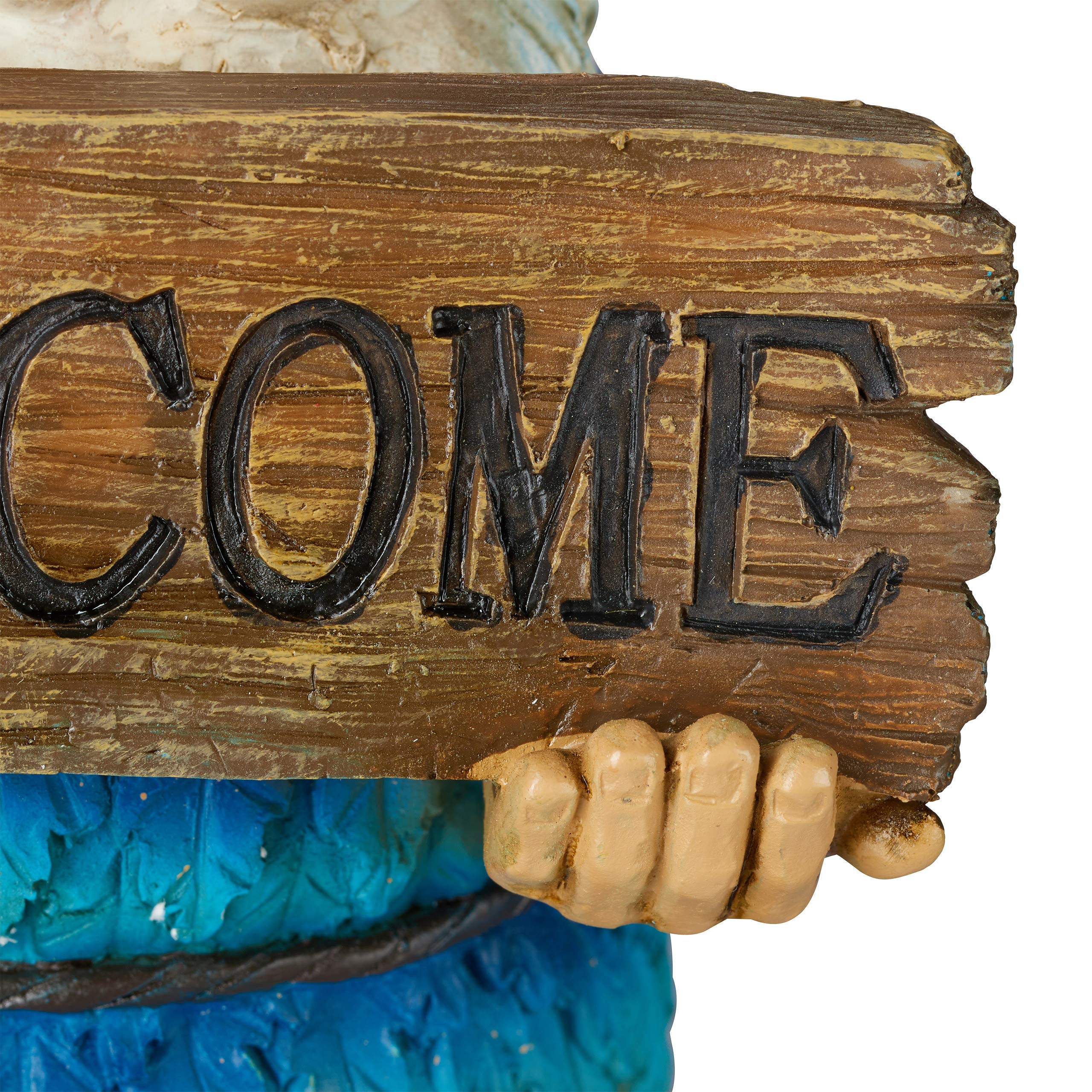 Relaxdays Gnomo de jardín «Welcome», Impermeable, Figura Decorativa, Diseño clásico, Multi-Color