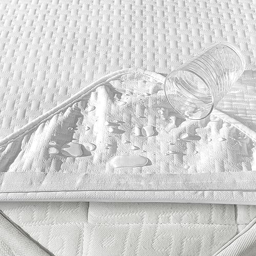 Miniatura 4 de Ambesonne Cubrecolchón acolchado de textura suave para calidad premium y comodidad, superficie transpirable, parte trasera repelente al agua