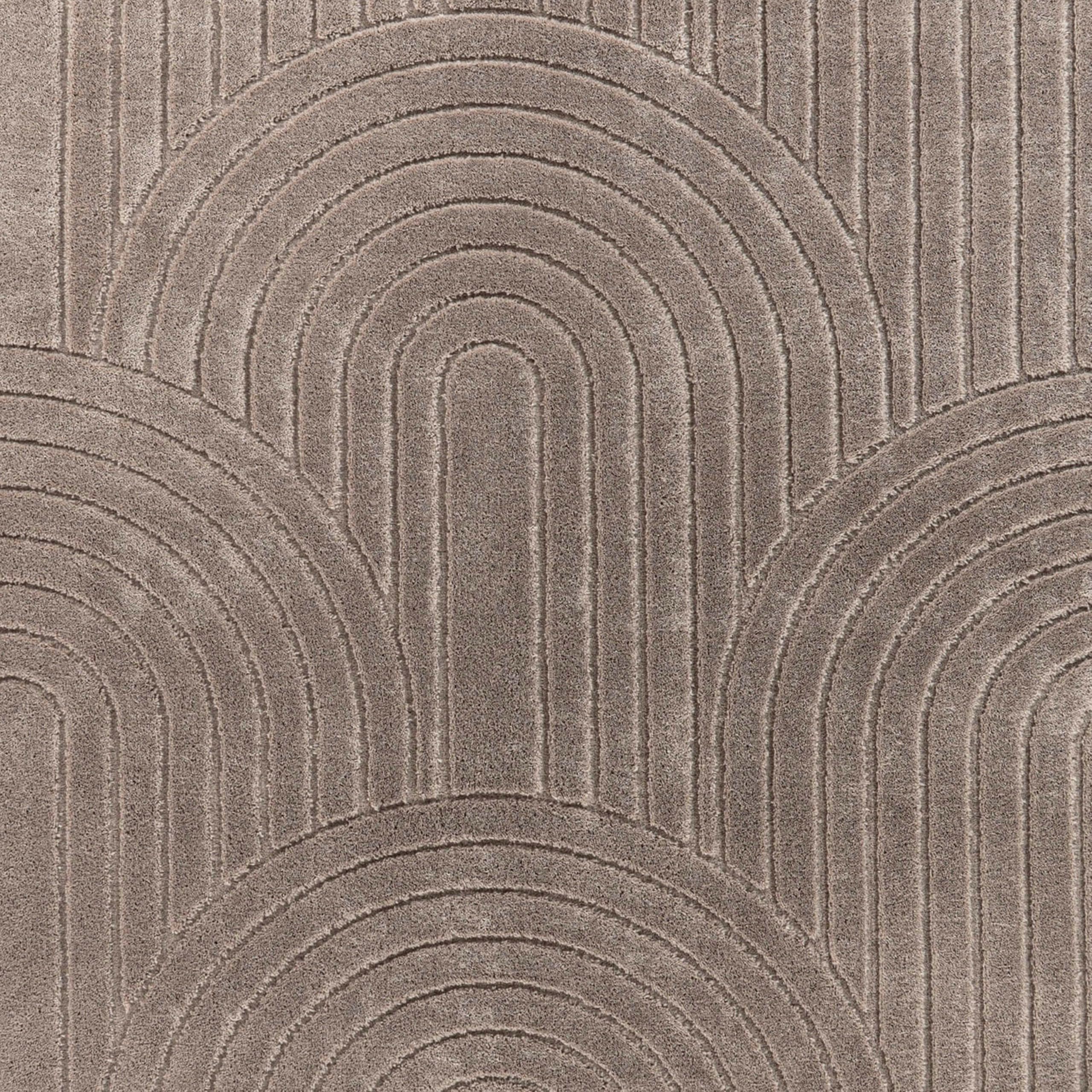 Paco Home Alfombra Salón Dormitorio Pelo Alto Suave Uni 3D Look Fácil Cuidado Diseño Moderno Taupe, tamaño:120x160 cm