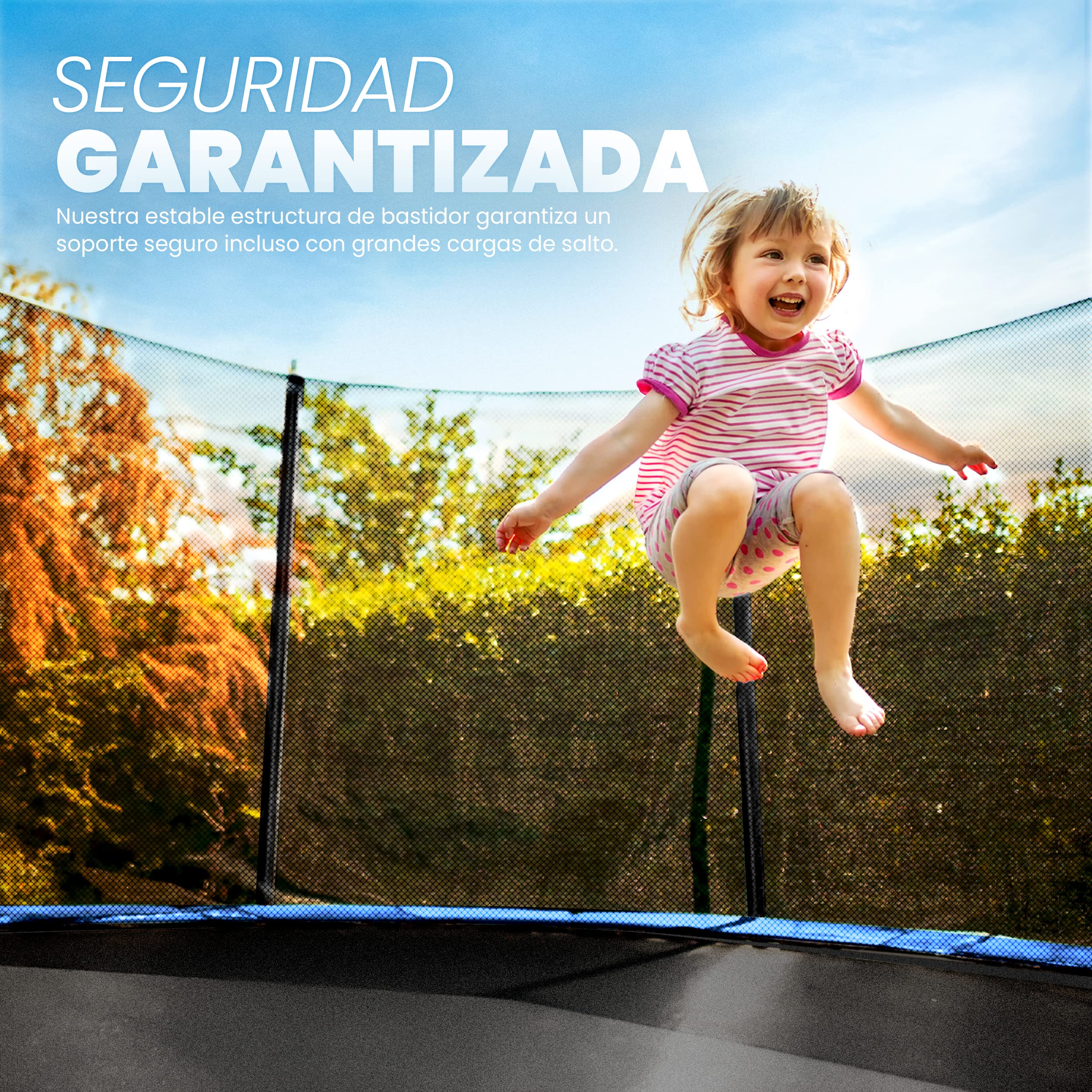 KIDUKU® Sólo Red de Seguridad para Cama Elástica de Jardín | Red Protectora de Reemplazo Ø 244 305 366 427 cm (NO Incluye Cama elástica Completa)
