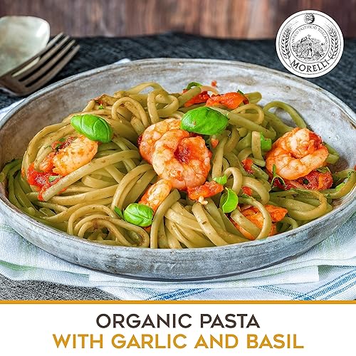 Vista 11 de Morelli - Pasta Linguine con germen de trigo, pasta orgánica Linguine con sabor natural, hecha en Italia, pasta italiana importada de Italia, 8.8