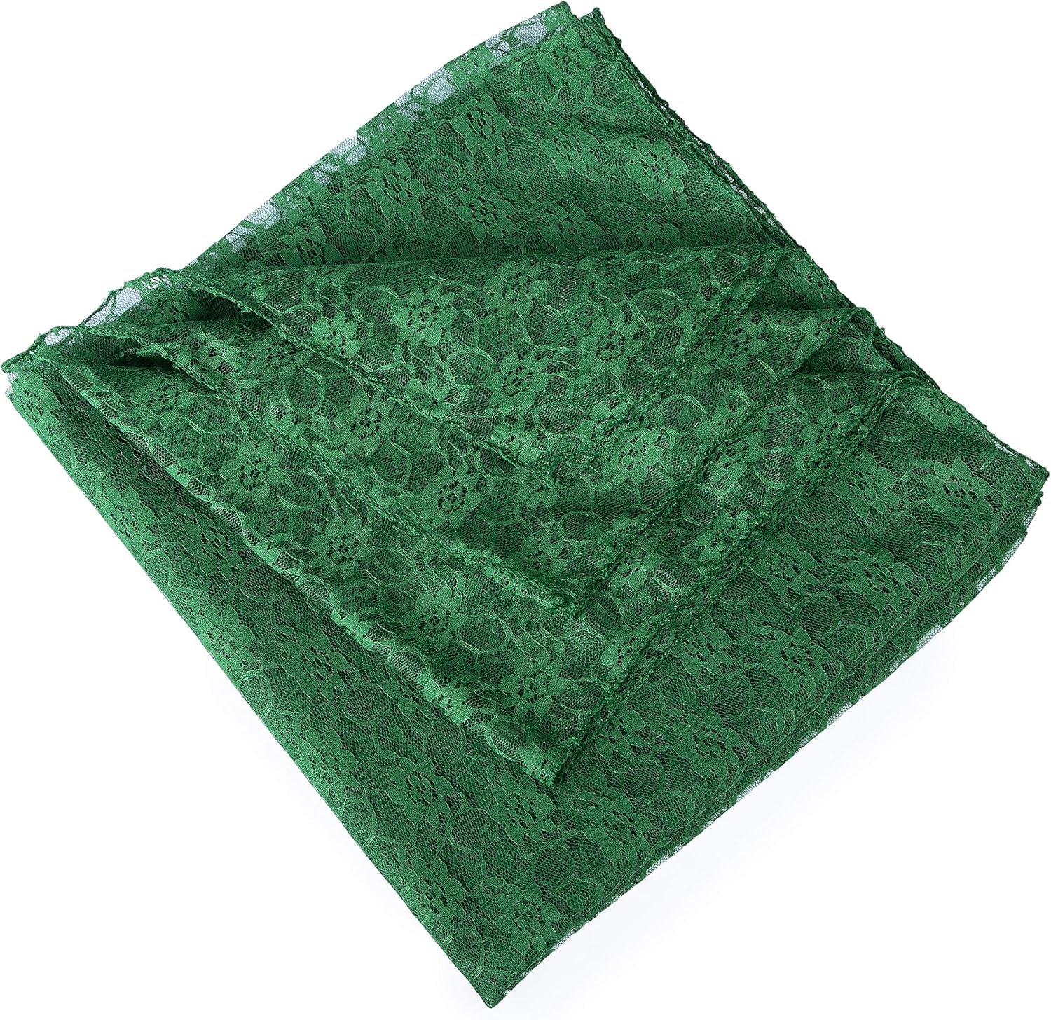 MDS Pack of 12 Wedding 27 x 120 inches Long Sheer lace Table Runner for Wedding Banquets Decorations Birthday Parties, Engagements, Rustic Boho for 10Ft Table Runners - Hunter Green
