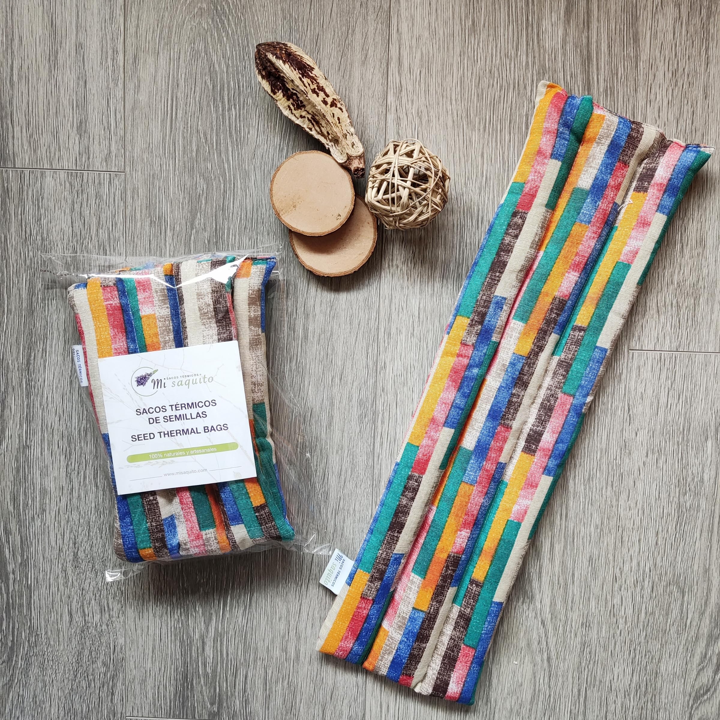 Sacco di semi per microonde 45 x 14 cm – Sacco termico cervicale con Lavanda – Borsa termica termica a caldo e freddo – Sacco termico per microonde – Cuscino termico mestruale – Sacco a microonde