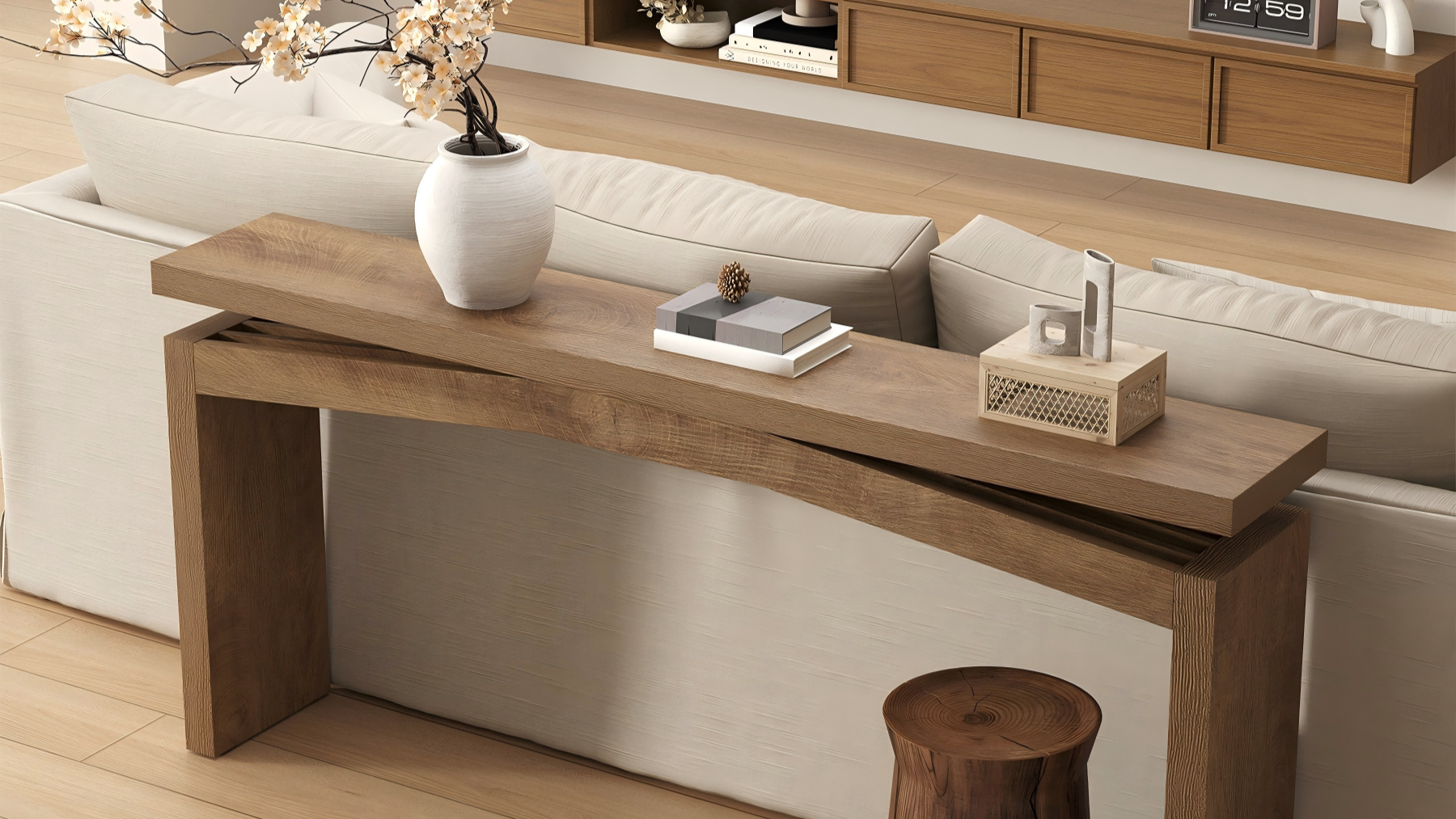 Amazon.com: Epecoya Modern Dark Brown Console Table for Living