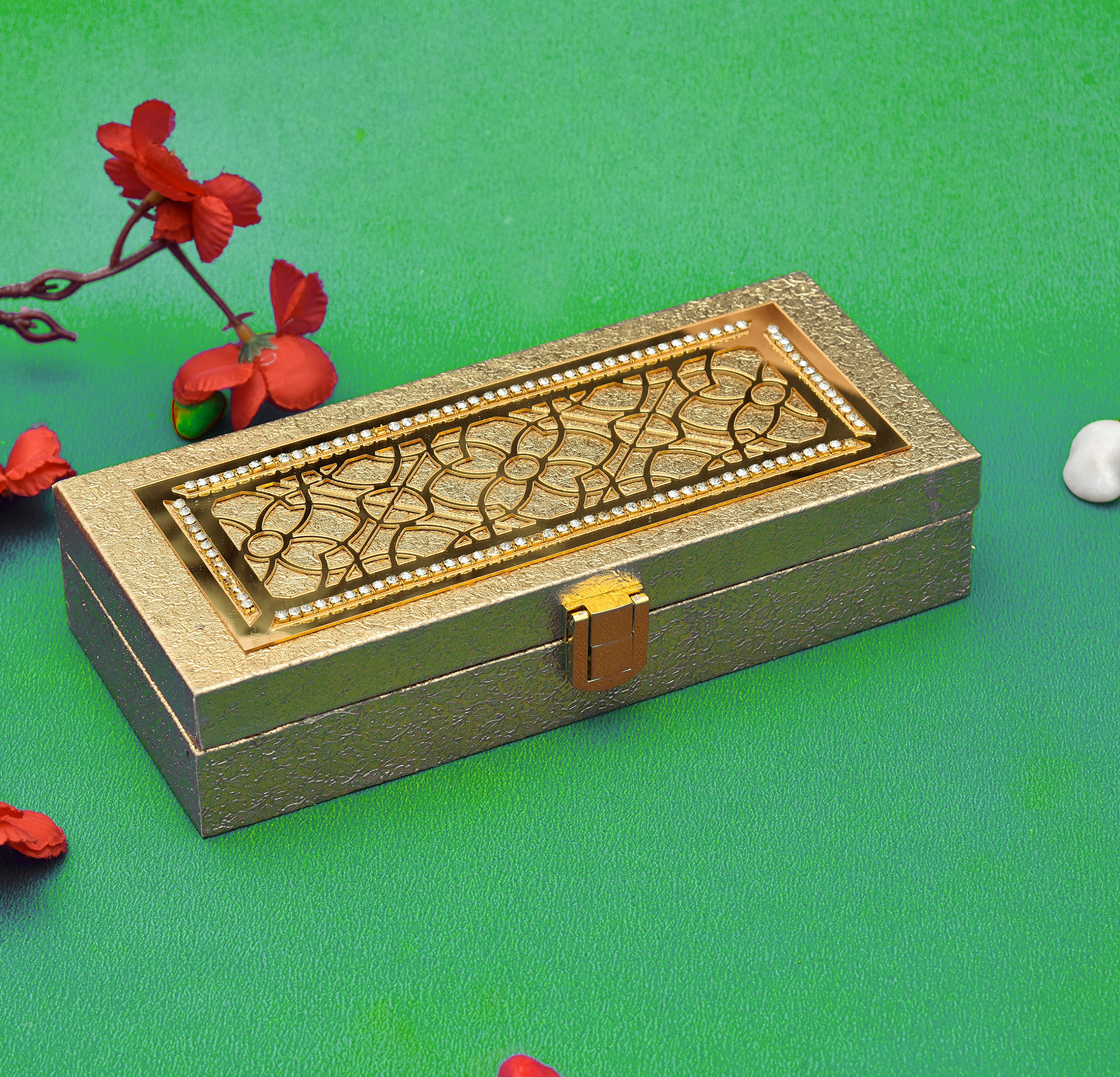 Anand Cards MDF Cash Box with acrylic laser cutting, Shagun Envelope Box, Jewellry box, Gaddi box, box, Premium Box, Jewelry Wedding Box, Shaadi box, Sagan Box, Any Occasion Box, Cash Box, Gift Box, Box Cover Gifting, Made with rexine compatible for 2000 rs notes bundle classic indian design made with wood (MDF) (Pack OF 2)