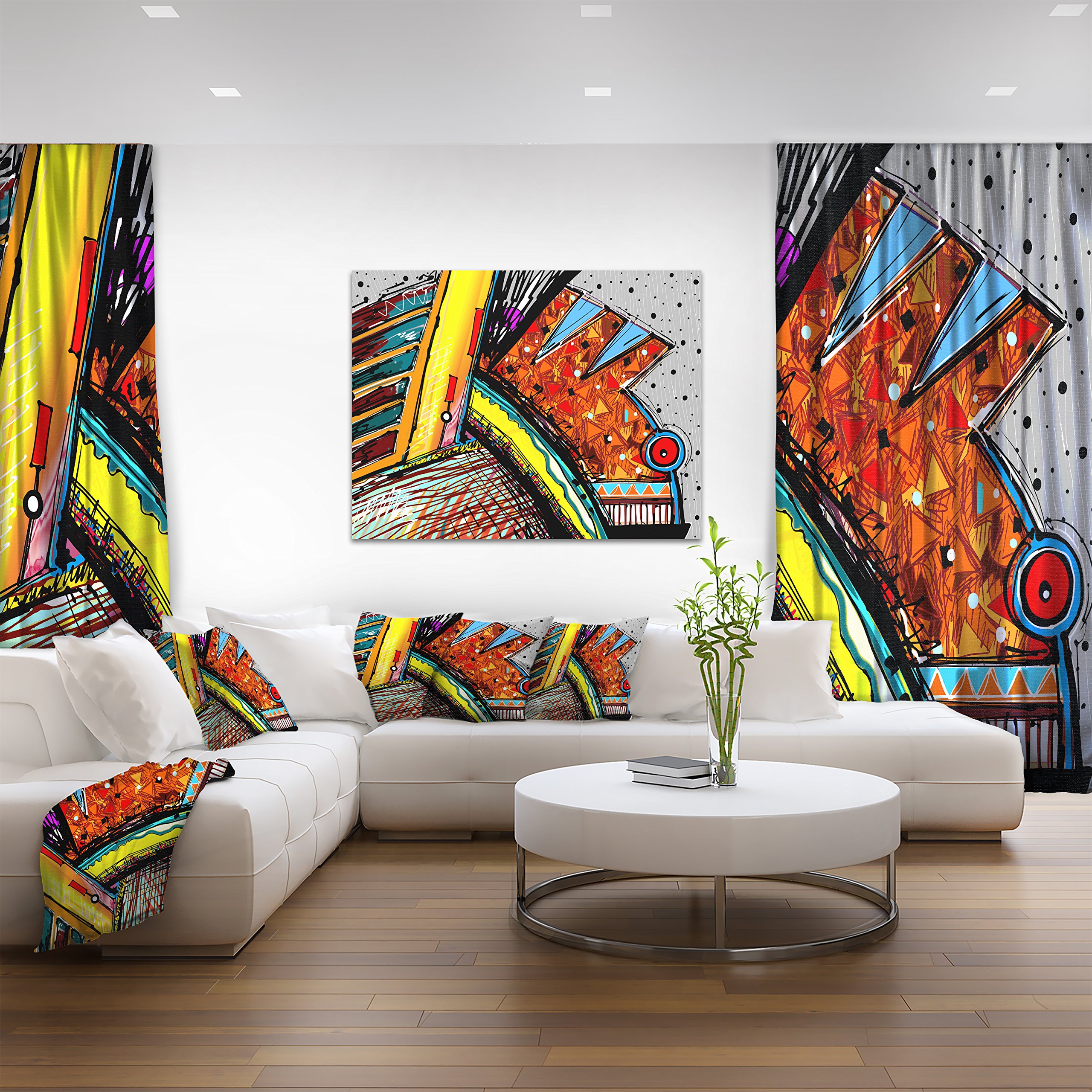 Designart PT9366-20-12 Colorful Illustration-Abstract Art Canvas