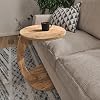interGO-Wheeled C Coffee Table Sofa Stand Side Table Nail Table Coffee Table Service Coffee Table Single Size, Atlantic Pine