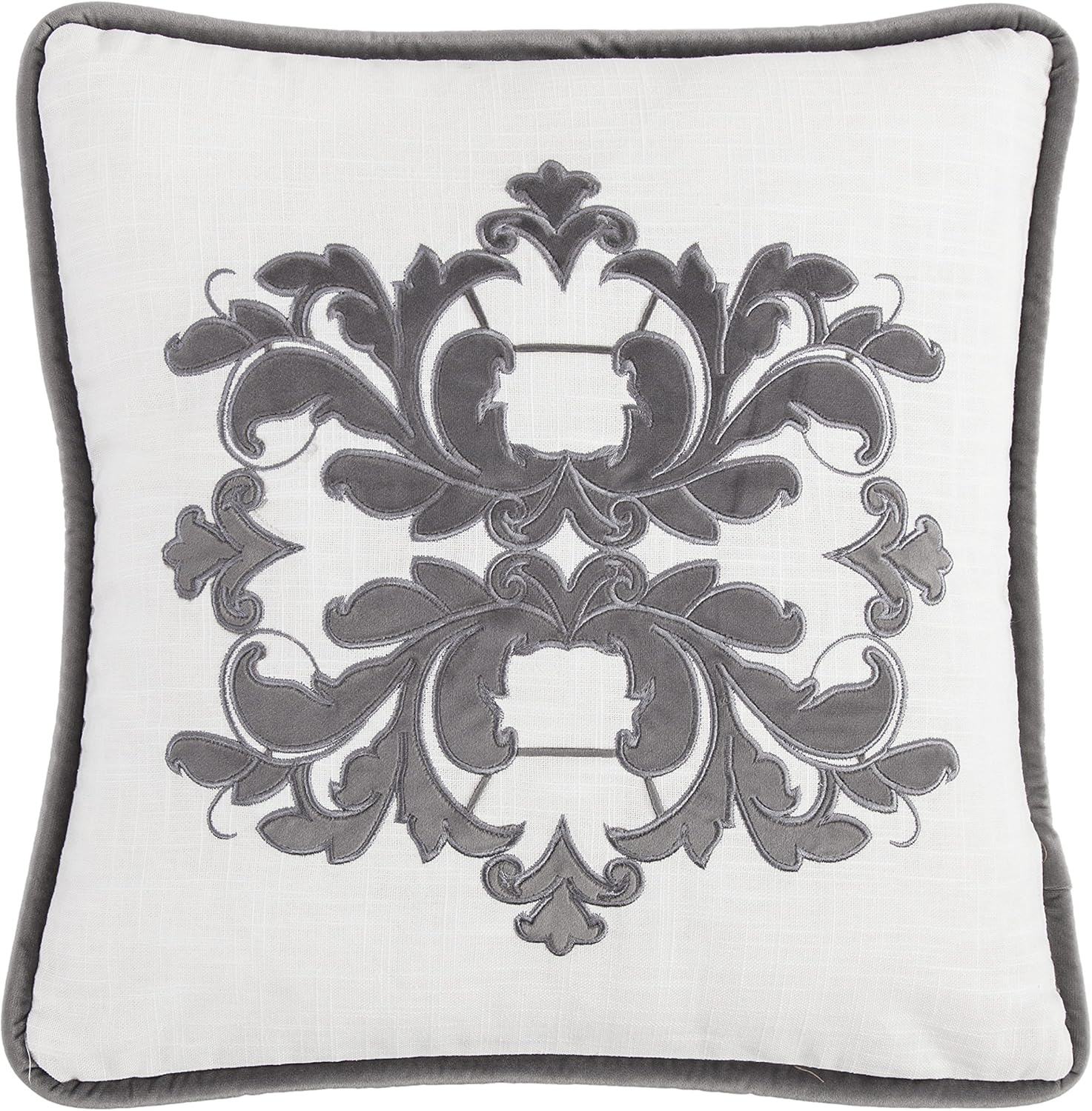 HiEnd Accents Madison Decorative Throw Pillow, 18x18 inch, Oatmeal Square Pillow, Classic Casual Accent Pillow for Bed, Couch, Sofa