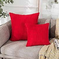 Vista 679 de UGASA - Juego de 2 fundas de almohada de terciopelo a rayas, funda decorativa para cojín con cremallera oculta para el hogar, sofá, dormitorio