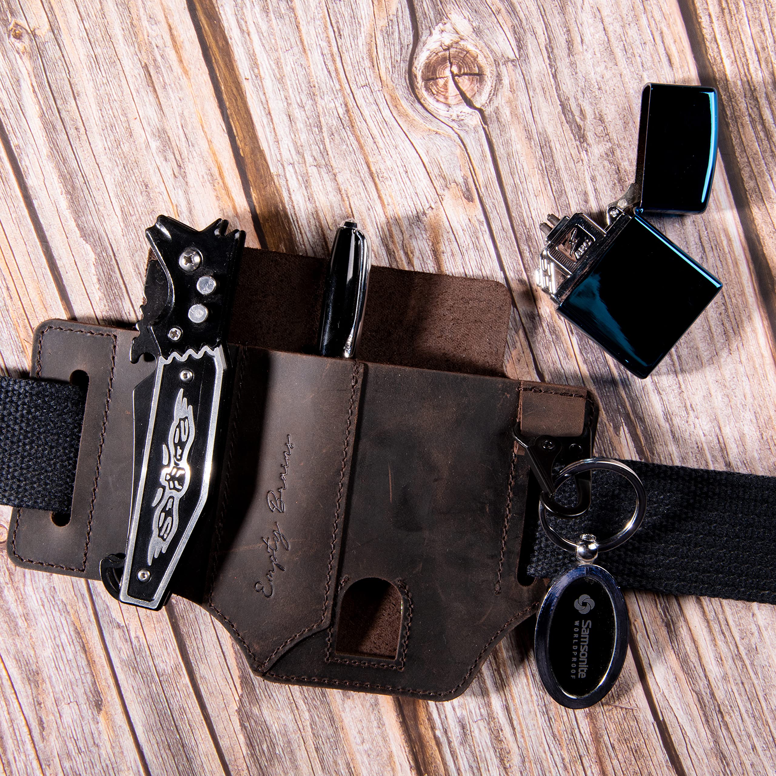 GIBOX Hazel Pocket Organizer Leather Tool Holder Friendly Multi-Purpose Product with Key Holder for Men Tool Holder for Training, Camping, Climbing, Fishing, Traveling (Brown) (B0BRJGSD38) Amazon Price History, Amazon Price Tracker