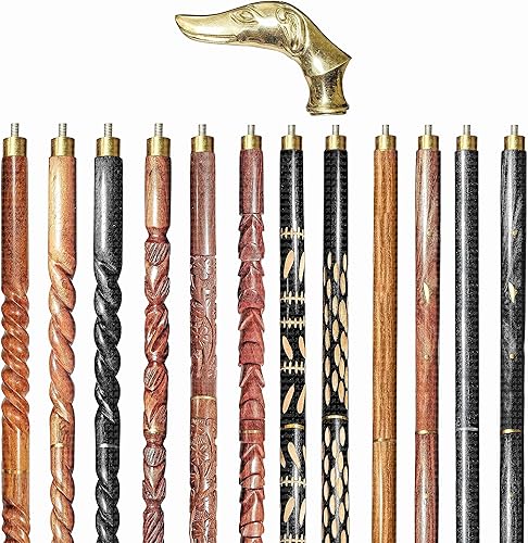 AANauticals - Bastón de madera para hombres y mujeres cabeza de perro vintage hecho a mano personalizado y plegable regalo para hombres diseño de 12