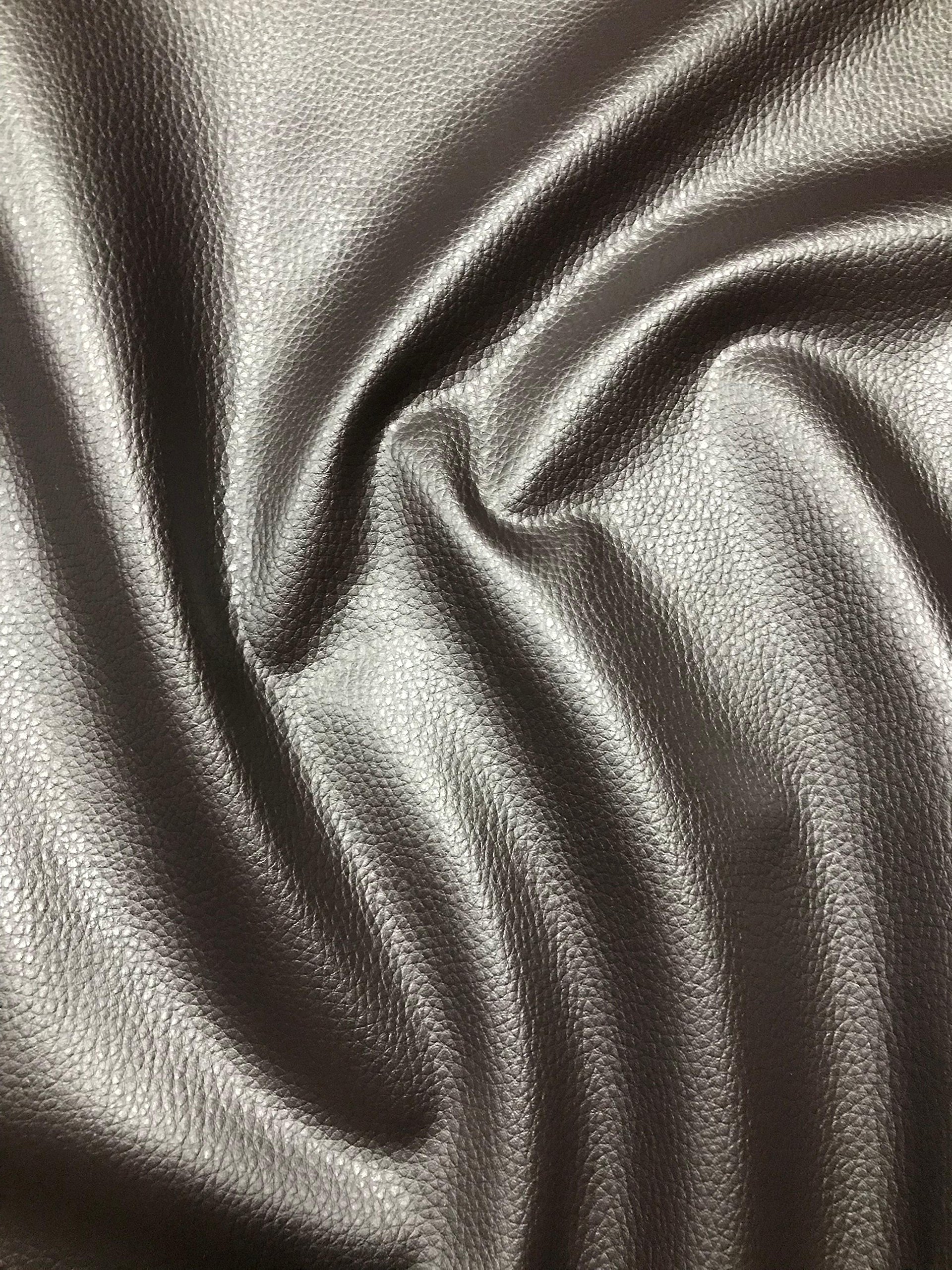PVC Fabric Faux Leather Soft Feel Textured Leatherette Vinyl Material 2 Colours (Chocolate)