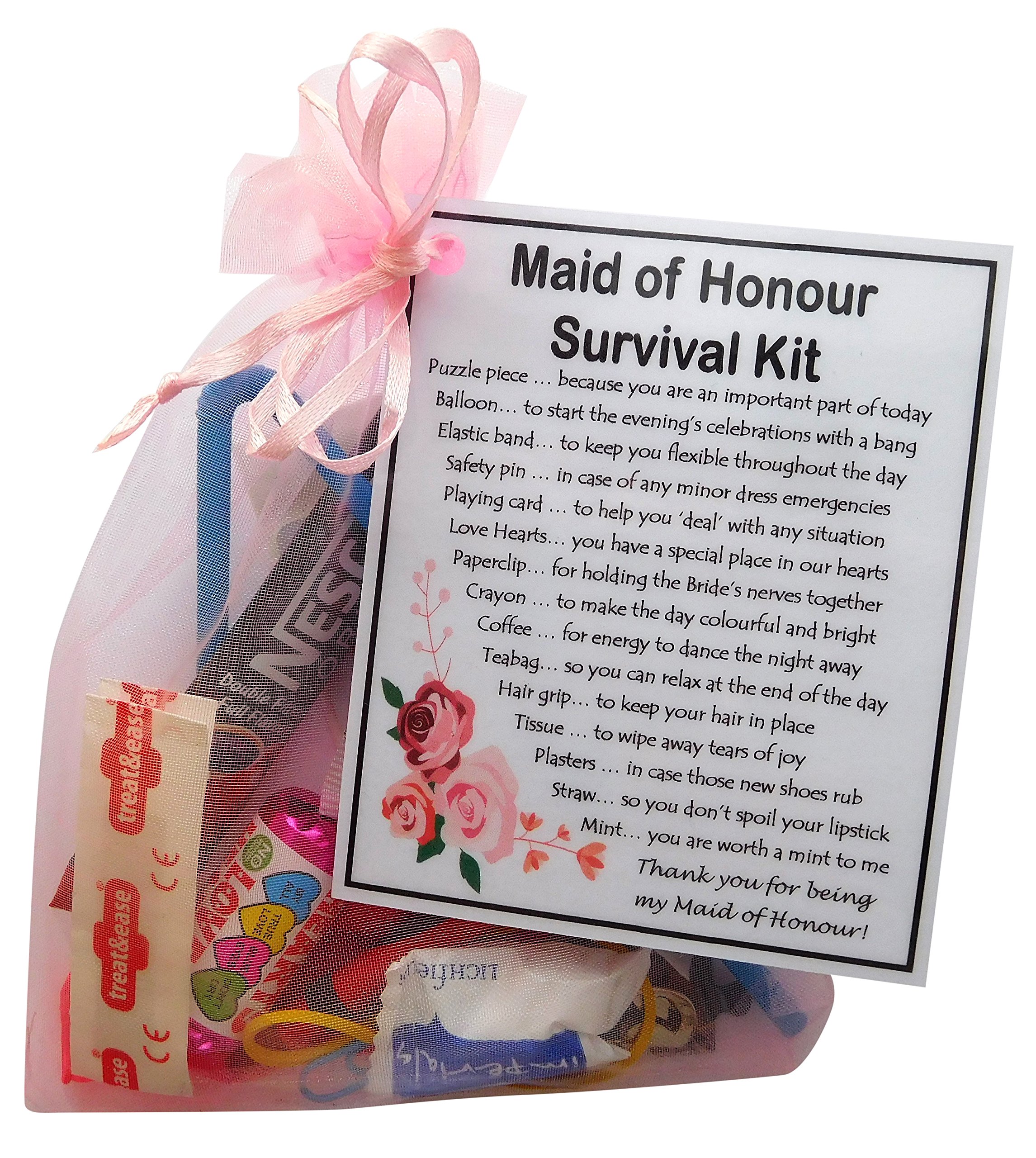SMILE GIFTS UK Bridesmaid/Maid of Honour Survival Kit Gift - Bridesmaid gift, Maid of Honour Gift, Wedding Party Gift (Maid of Honour)